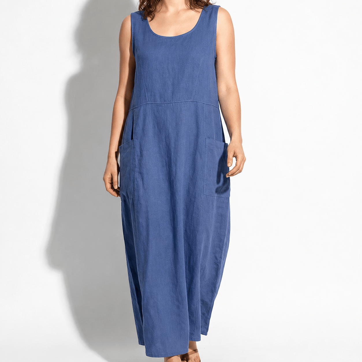 Clara - Women's Sleeveless Relaxed Fit Summer Maxi Dress - Dress - Blue - Taylor & Bennett