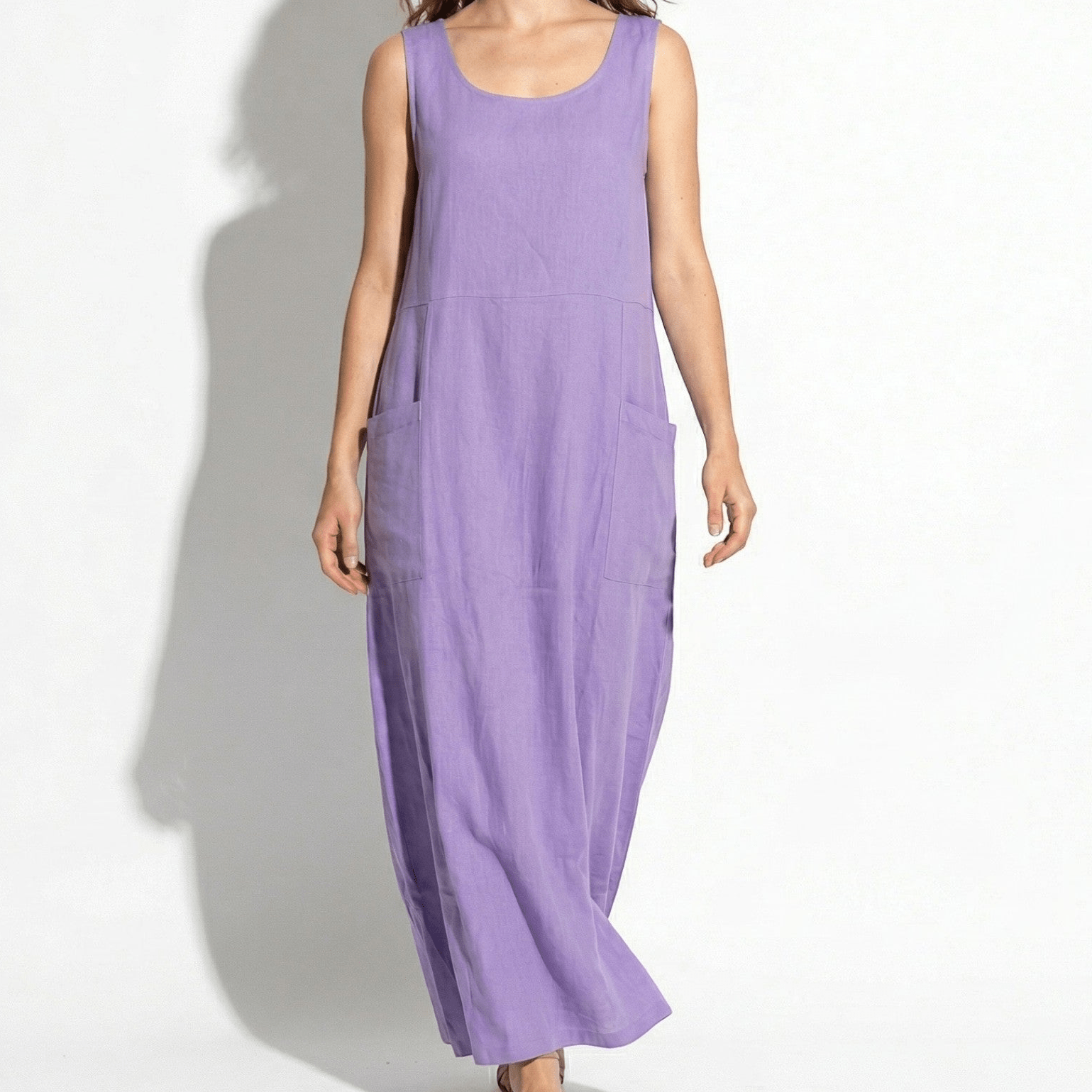 Clara - Women's Sleeveless Relaxed Fit Summer Maxi Dress - Dress - Purple - Taylor & Bennett