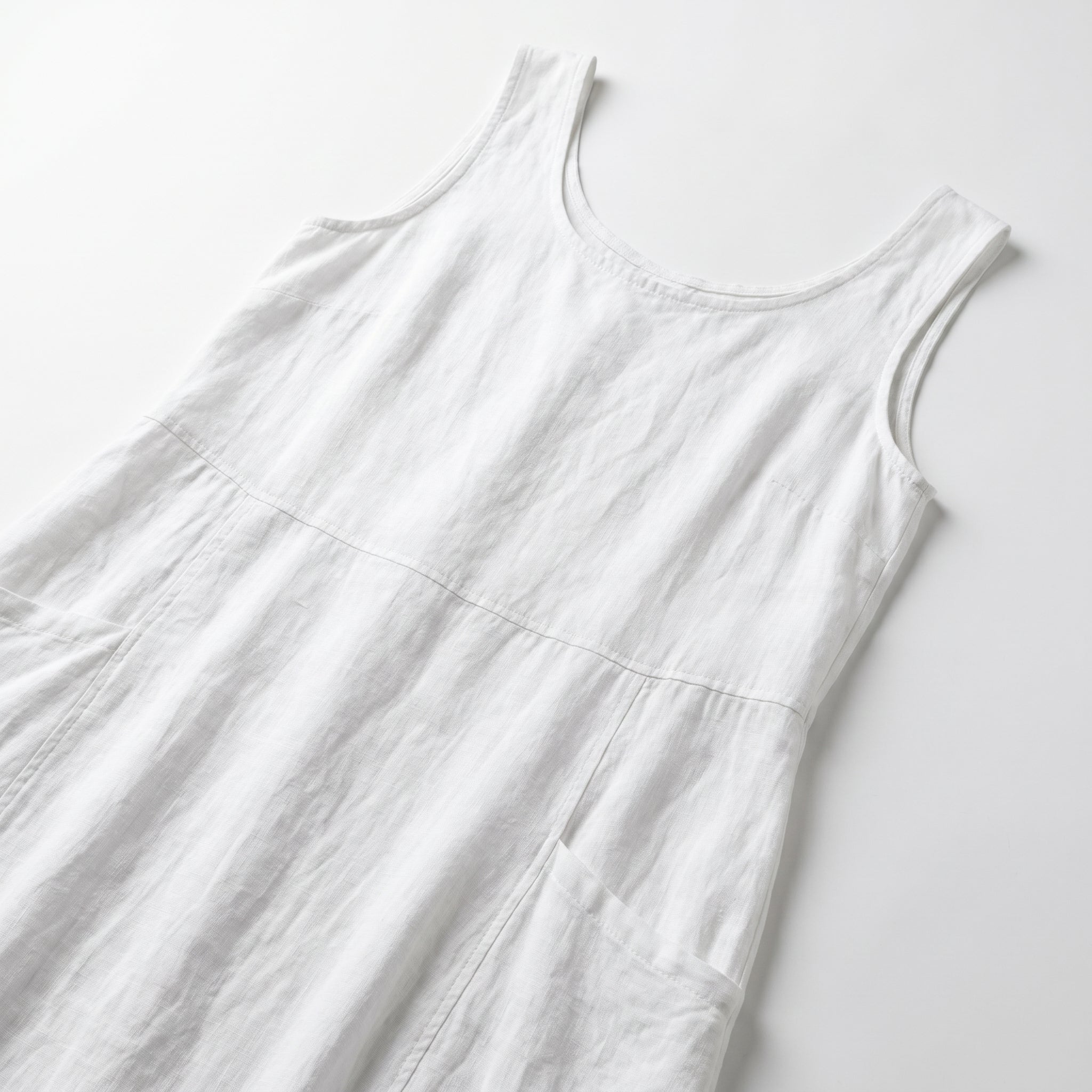Clara - Women's Sleeveless Relaxed Fit Summer Maxi Dress - Dress - White - Taylor & Bennett