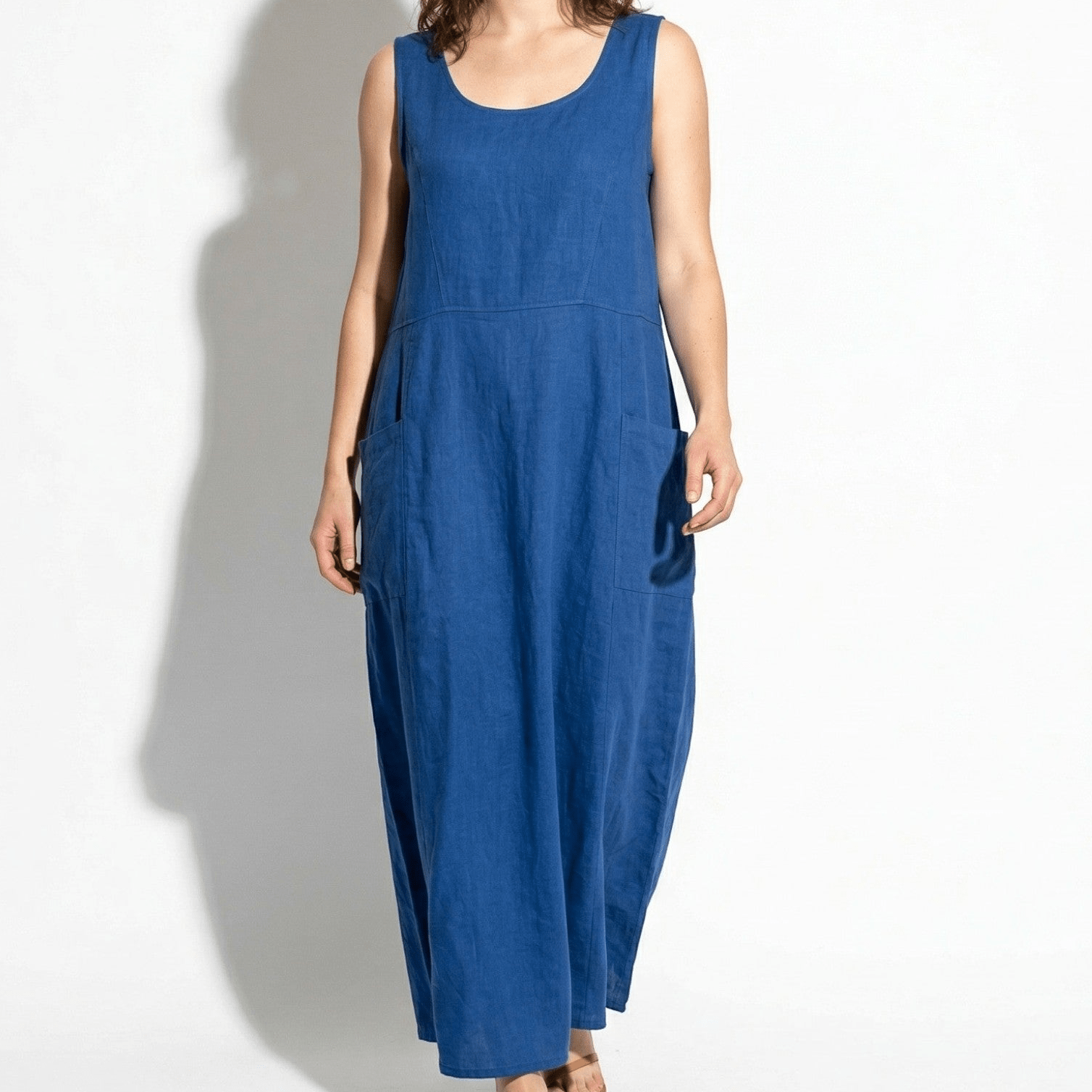 Clara - Women's Sleeveless Relaxed Fit Summer Maxi Dress - Dress - Blue - Taylor & Bennett