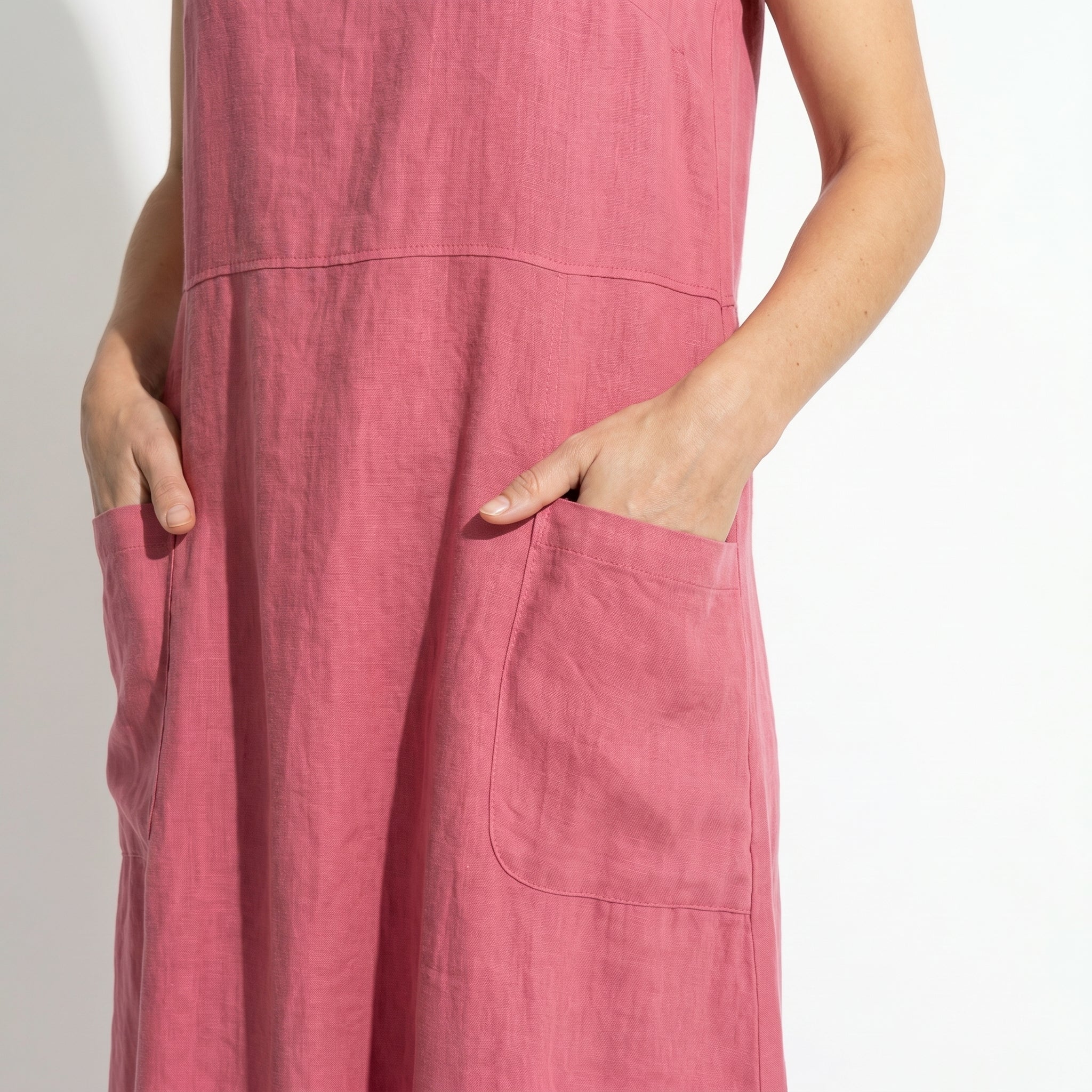 Clara - Women's Sleeveless Relaxed Fit Summer Maxi Dress - Dress - Pink - Taylor & Bennett