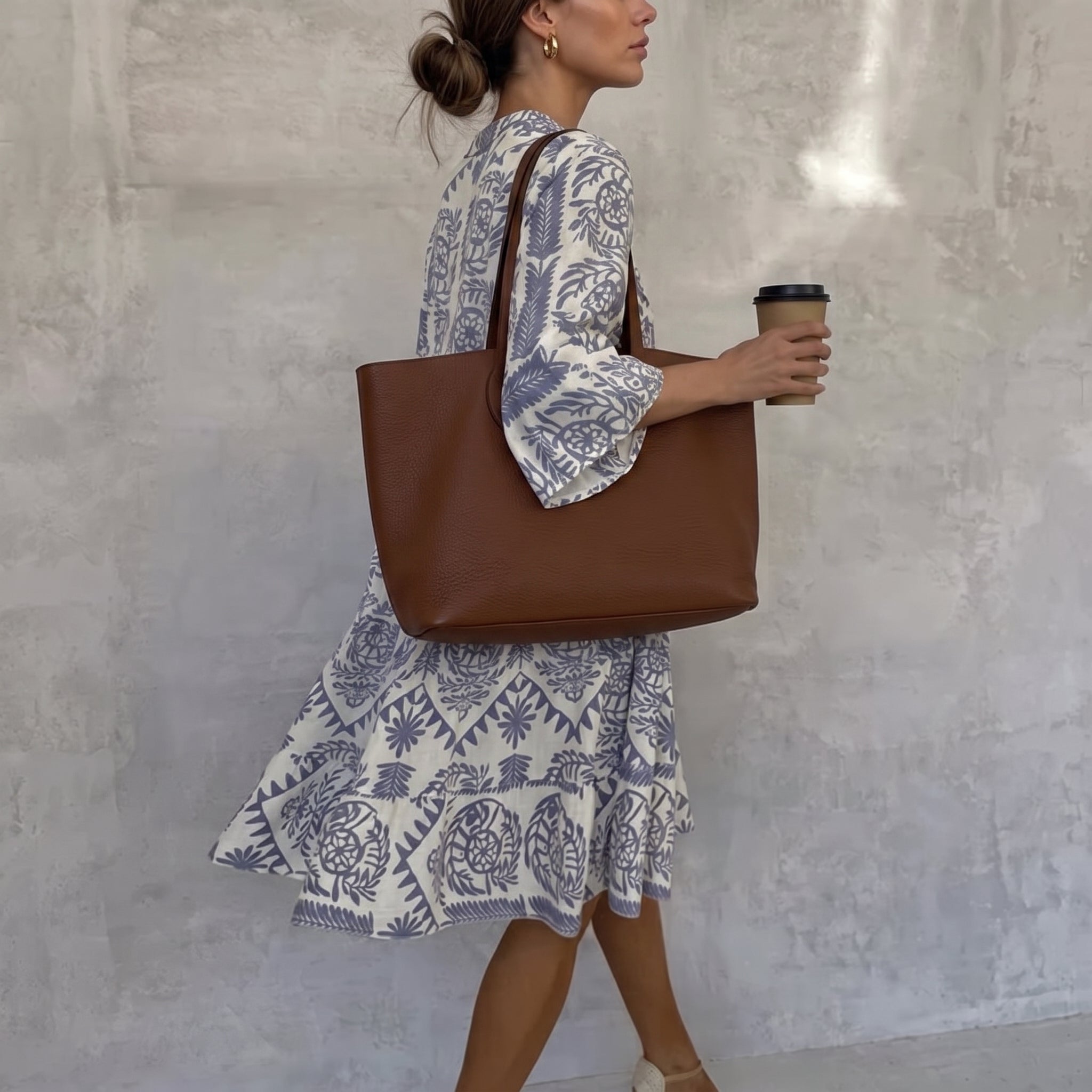 Clara - Women's Summer Button-Down Long Sleeve Midi Dress - Dress - Blue - Taylor & Bennett