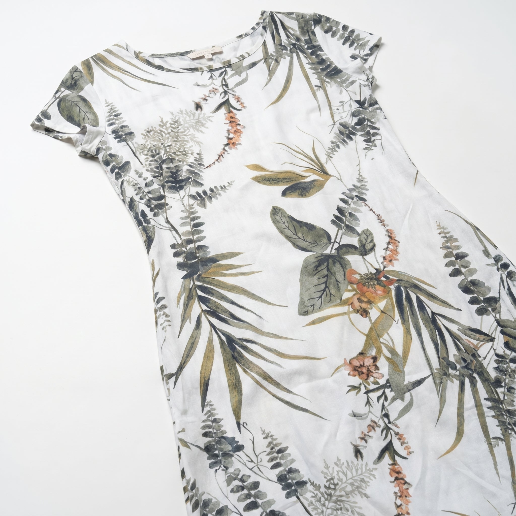 Clara - Women's Summer Print Cap Sleeve Midi Dress - Dresses - White - Taylor & Bennett