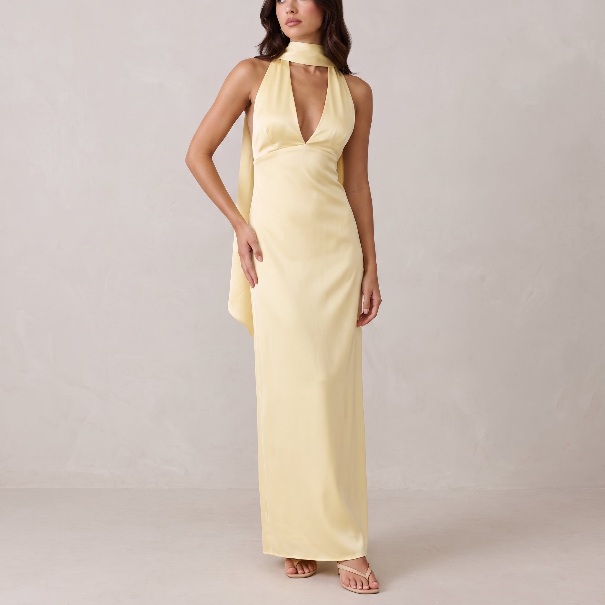 wedding guest dress with scarf Blue Red Floral Neck Long Slit Actual color may vary slightly due to lighting and monitor settings. wedding guest dress with scarf