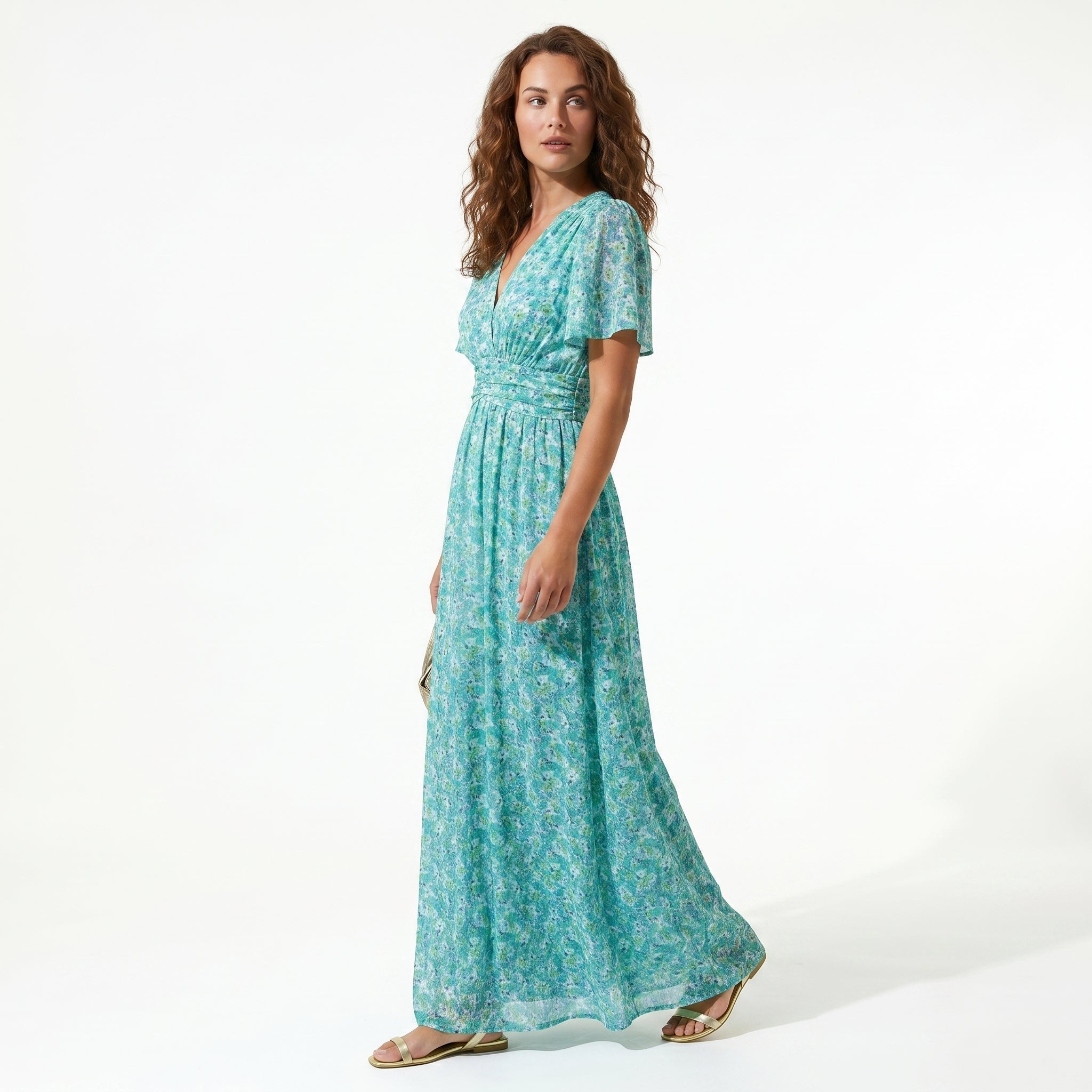 Daisy - Women's Floral Maxi Dress - Dress - Green - Taylor & Bennett