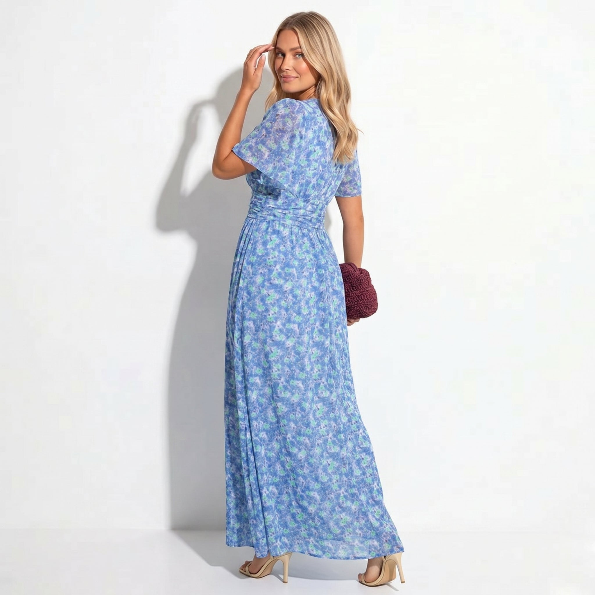 Daisy - Women's Floral Maxi Dress - Dress - Blue - Taylor & Bennett