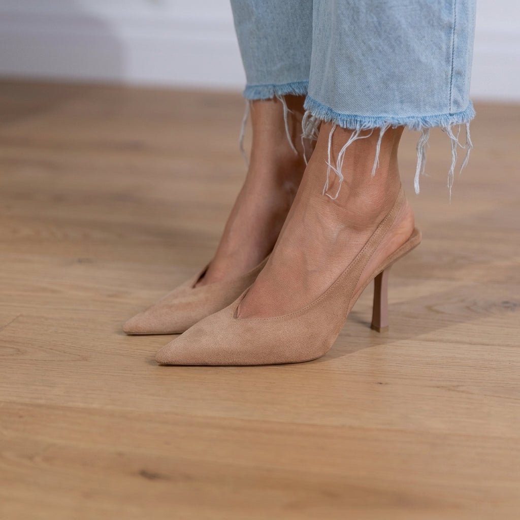 Daisy - Women's Pointed Toe Slingback Stiletto Pumps - Heels - Brown - Taylor & Bennett