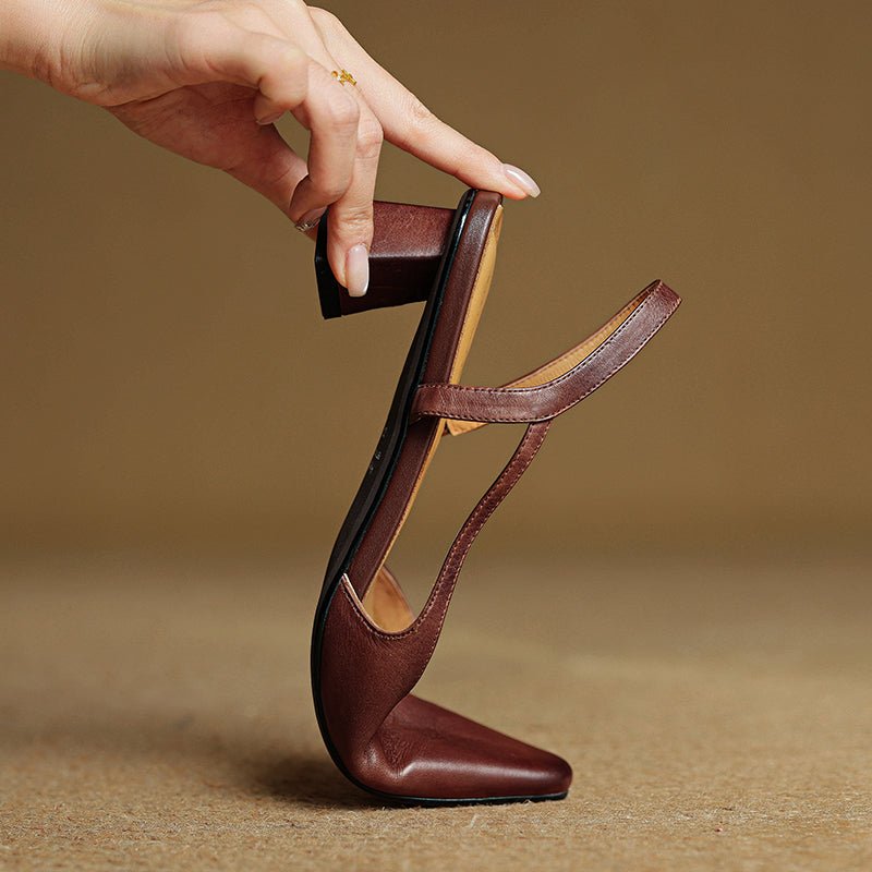 Daisy - Women's Slingback Pumps with Pointed Toe - Sandals - Brown - Taylor & Bennett