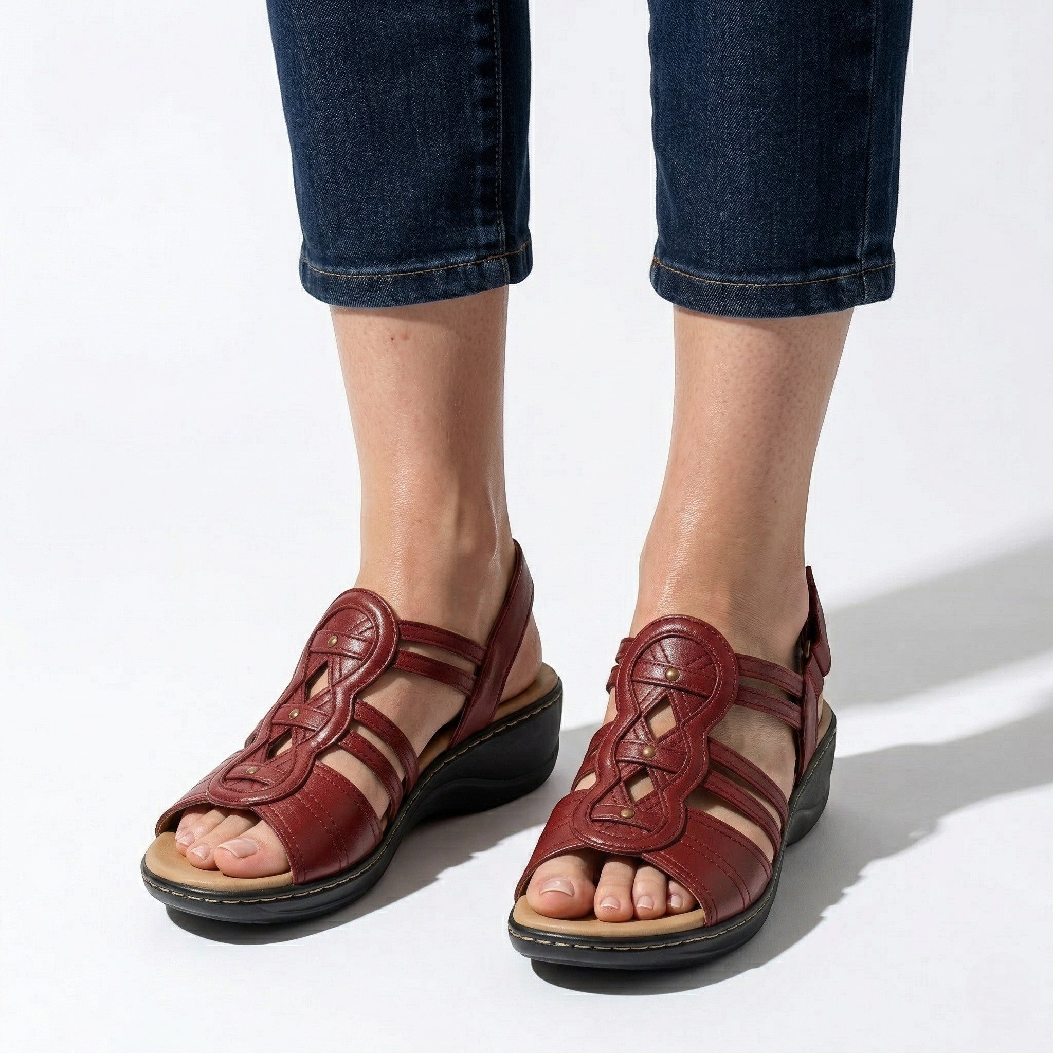 Daisy - Women's Strap Slingback Sandals - Sandals - Red - Taylor & Bennett