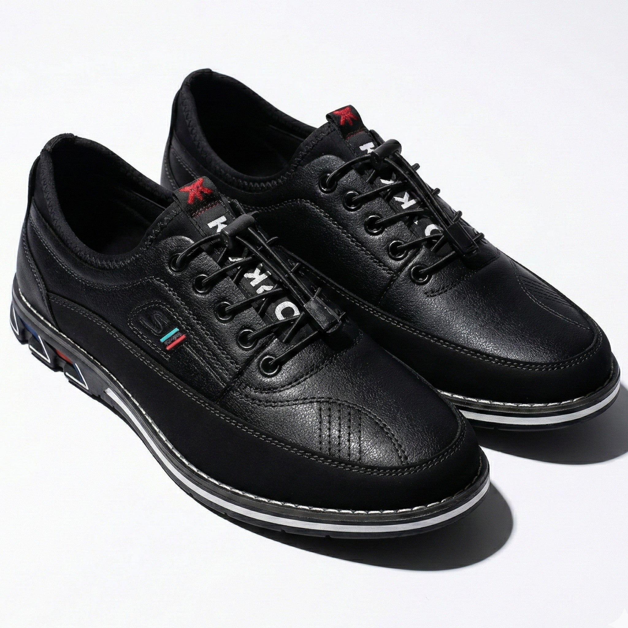 Daniel - Men's Leather Shoes with Structured Comfort Fit - Footwear - Black - Taylor & Bennett