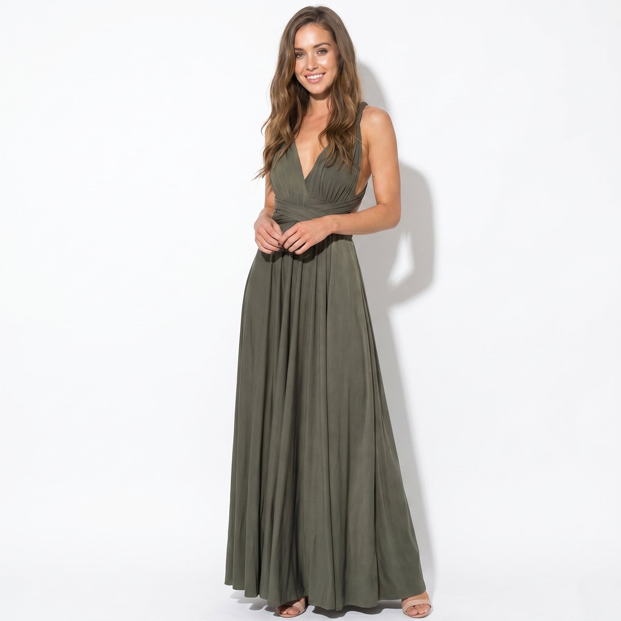Danielle - Women's 3 - Way Wedding Guest Maxi Dress - Dress - Grey - Taylor & Bennett