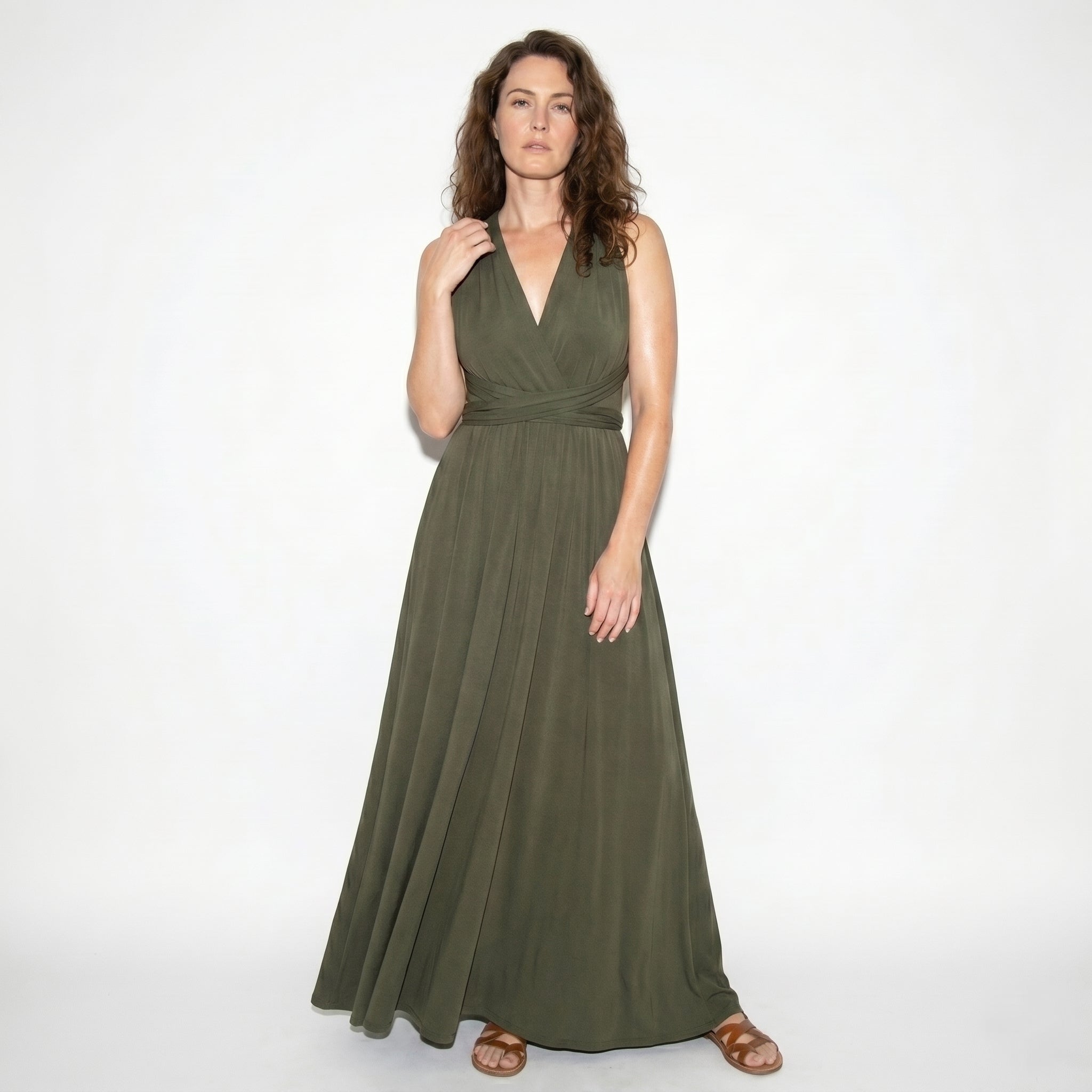 Danielle - Women's 3 - Way Wedding Guest Maxi Dress - Dress - Green - Taylor & Bennett