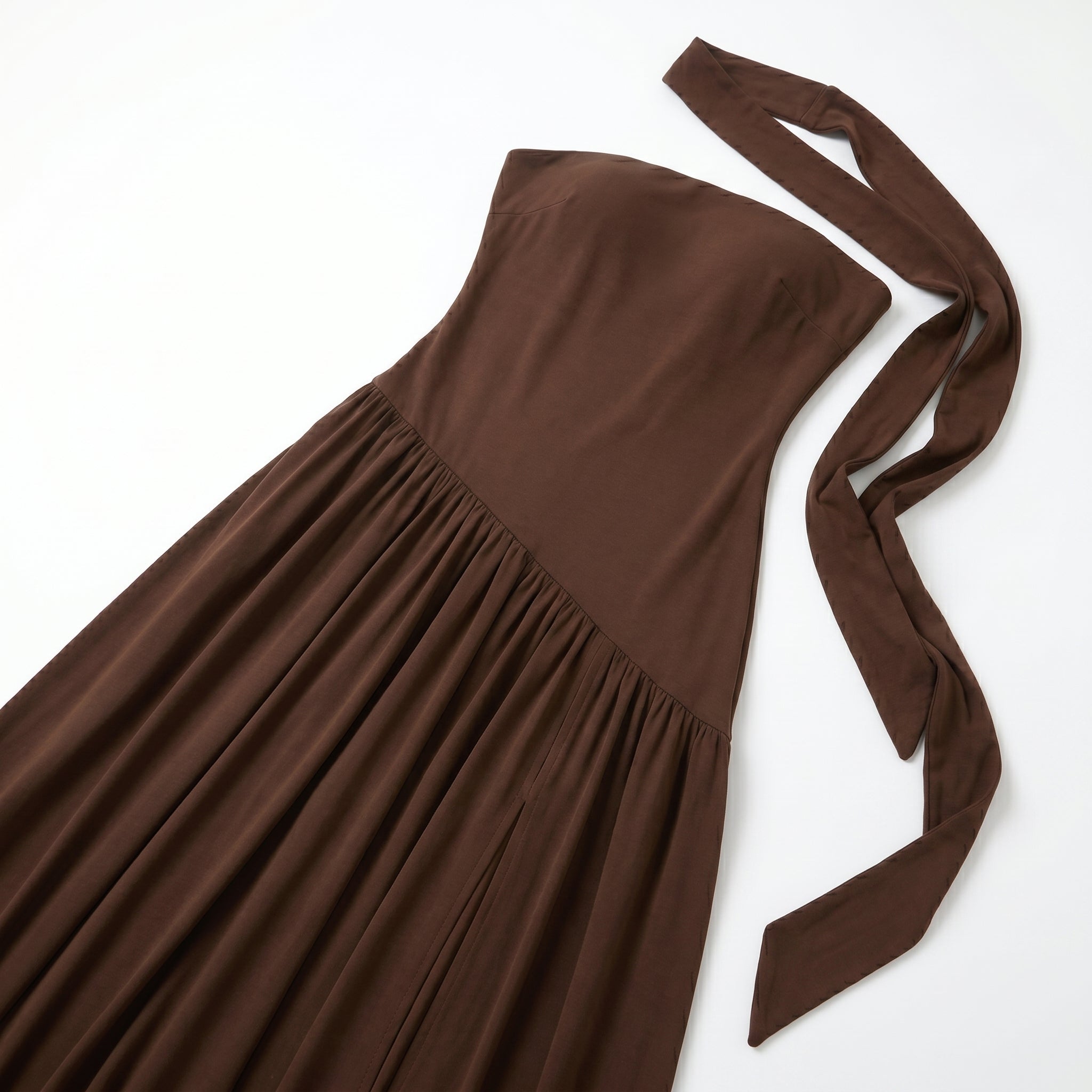 Deborah - Women's Wedding Guest Maxi Dress with High Slit - Dresses - Brown - Taylor & Bennett