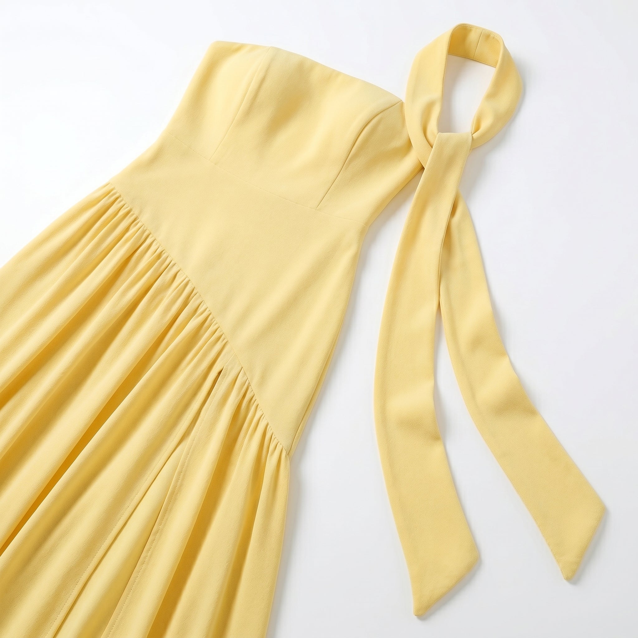 Deborah - Women's Wedding Guest Maxi Dress with High Slit - Dresses - Yellow - Taylor & Bennett