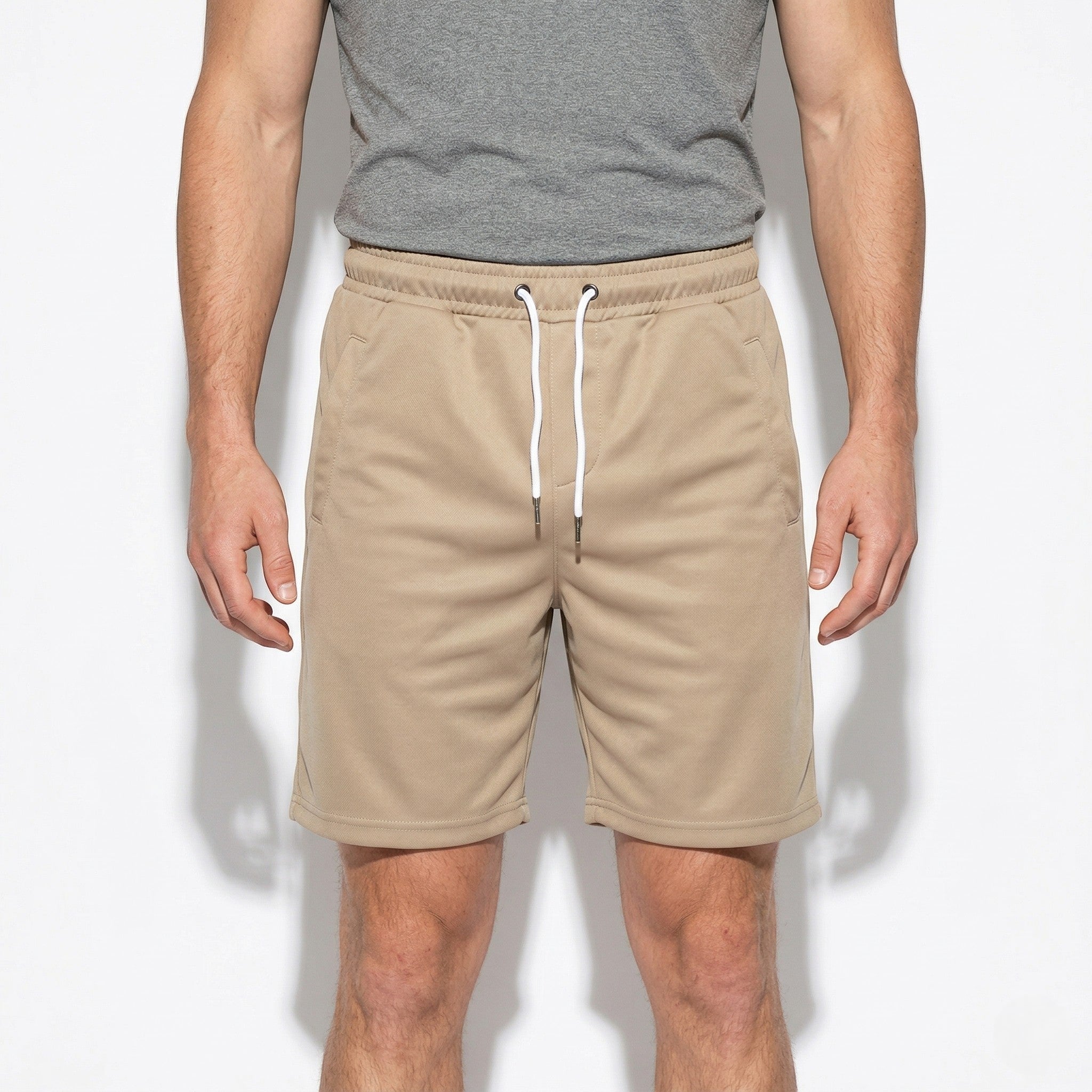 Dylan - Men's Casual Drawstring Shorts with Side Pockets - Jogger Short - Khaki - Taylor & Bennett