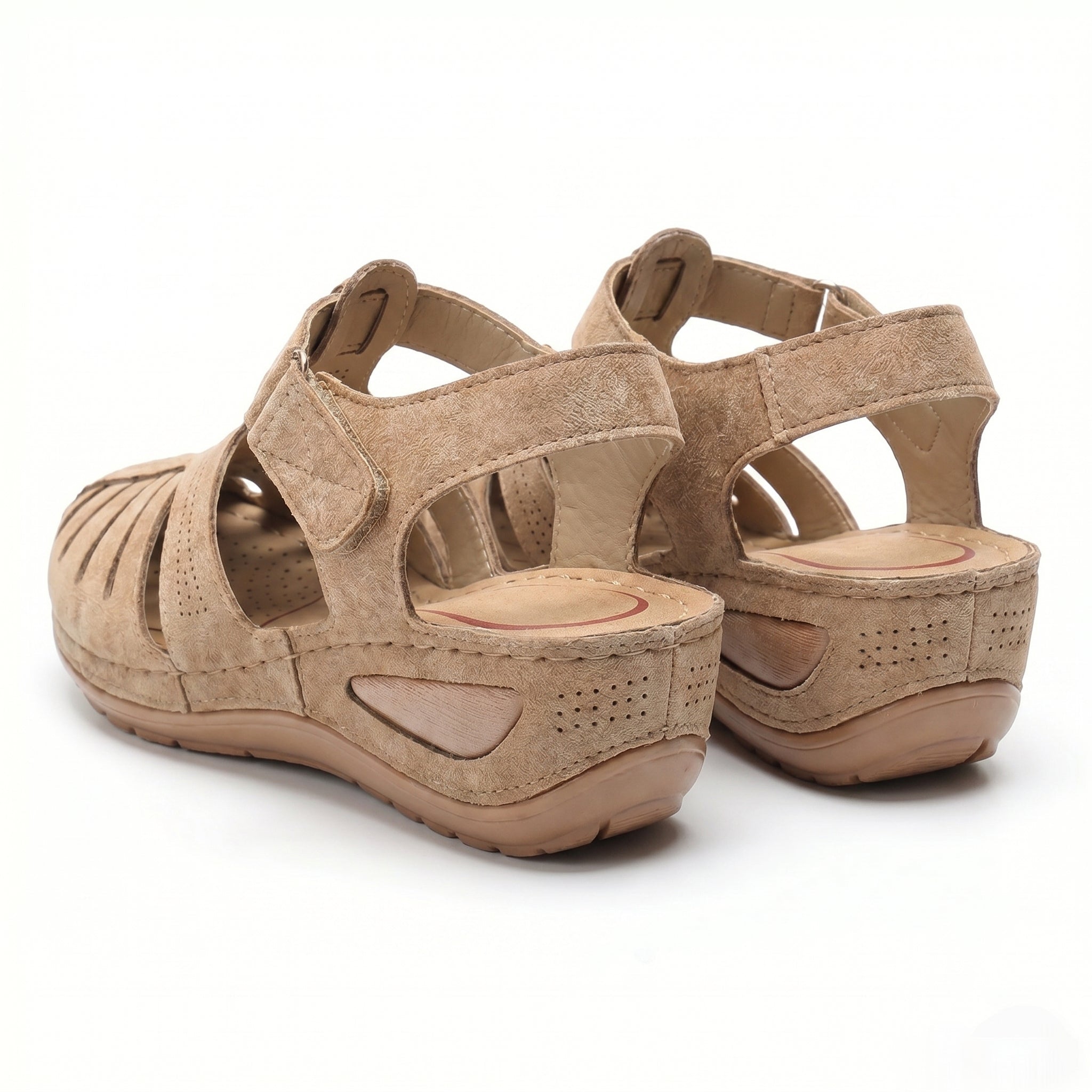 Eleanor - Women's Orthopaedic Cut - Out Sandal - Sandals - Beige - Taylor & Bennett