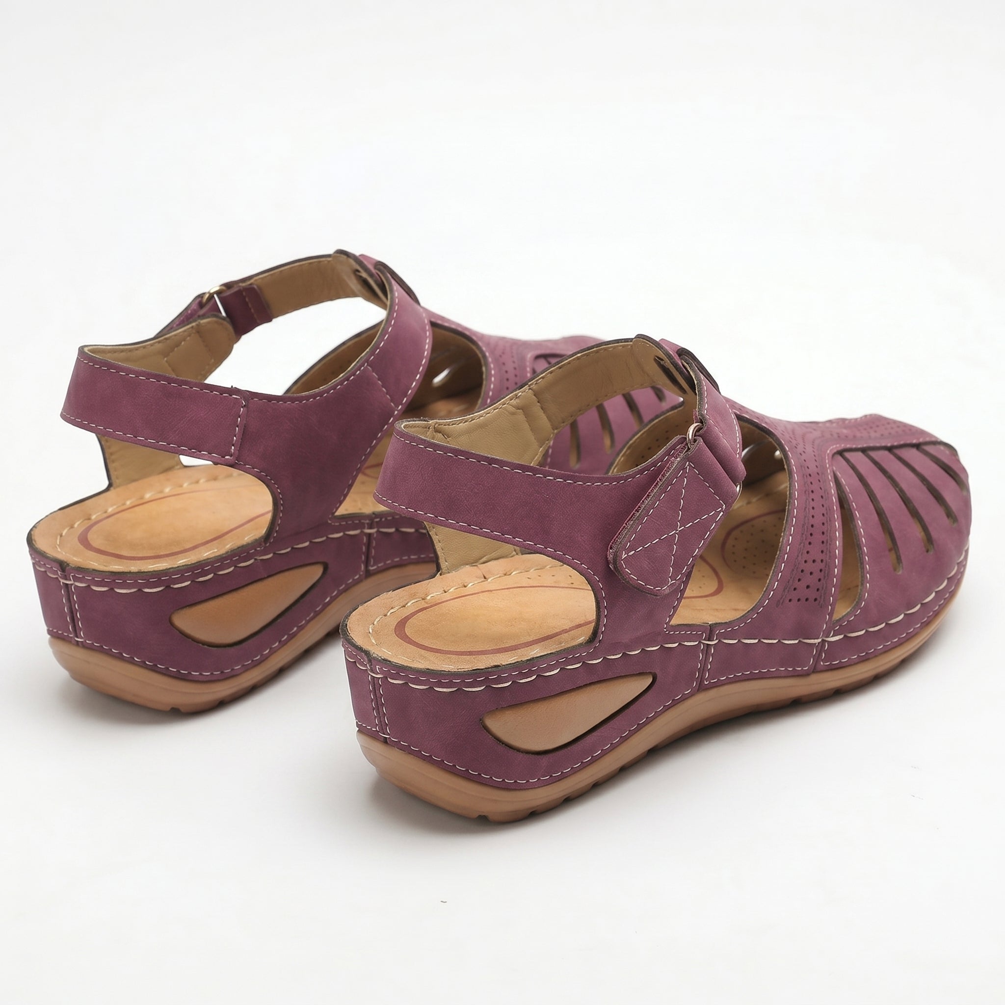 Eleanor - Women's Orthopaedic Cut - Out Sandal - Sandals - Purple - Taylor & Bennett
