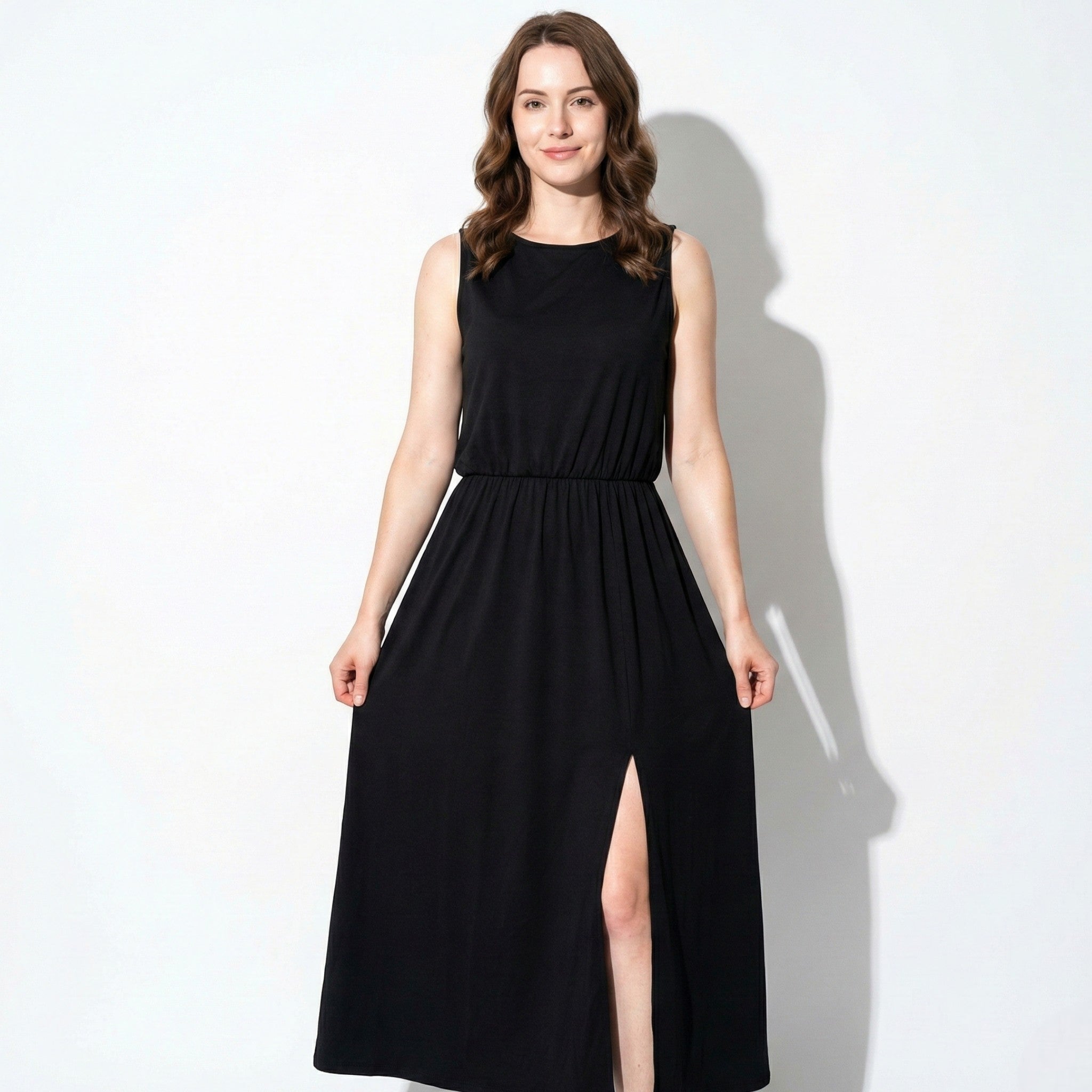Eleanor - Women's Sleeveless Maxi Dress with Flattered Waistline - Women Dress - Black - Taylor & Bennett