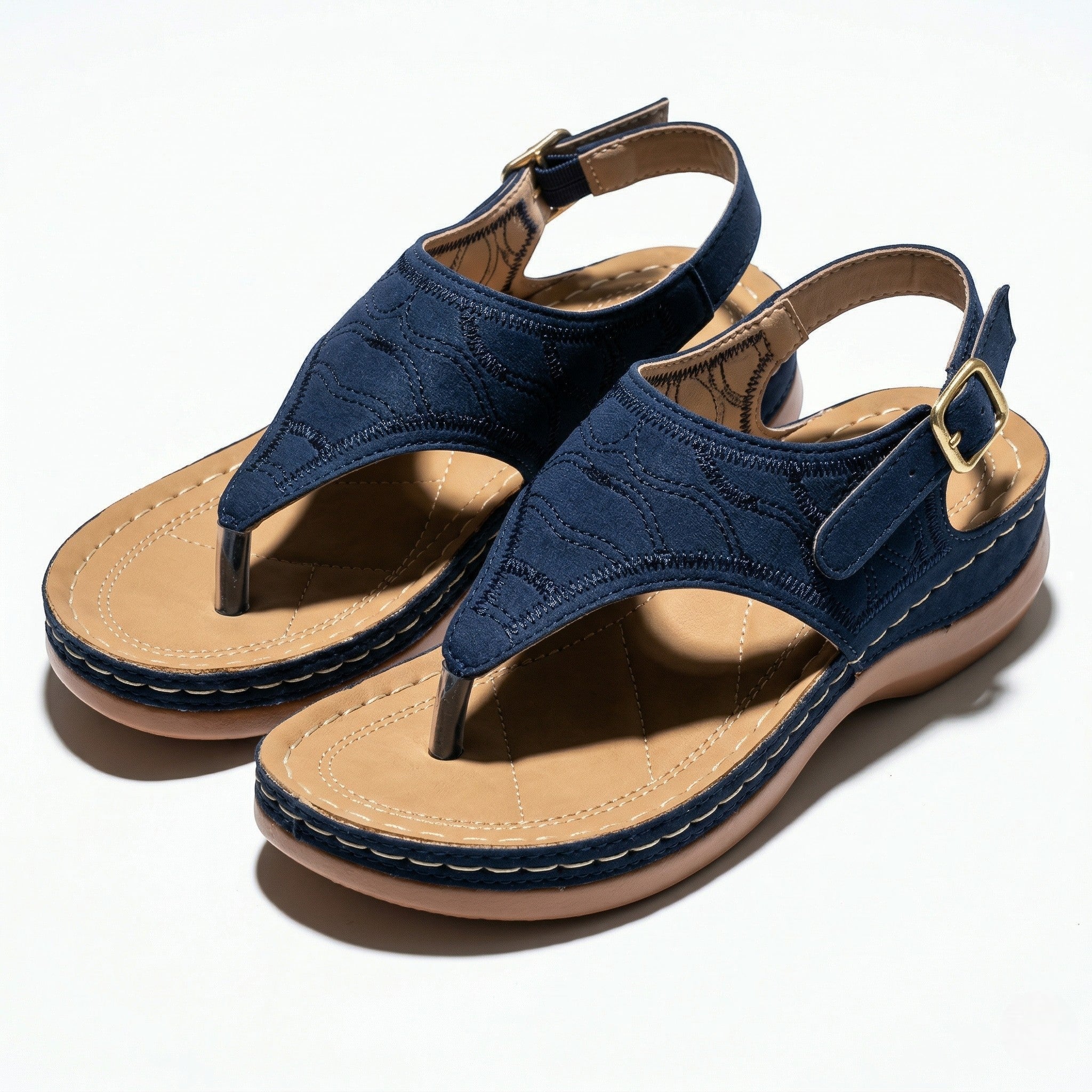 Elena - Women's Breathable Orthopaedic Sandals - Sandals - Navy Blue - Taylor & Bennett