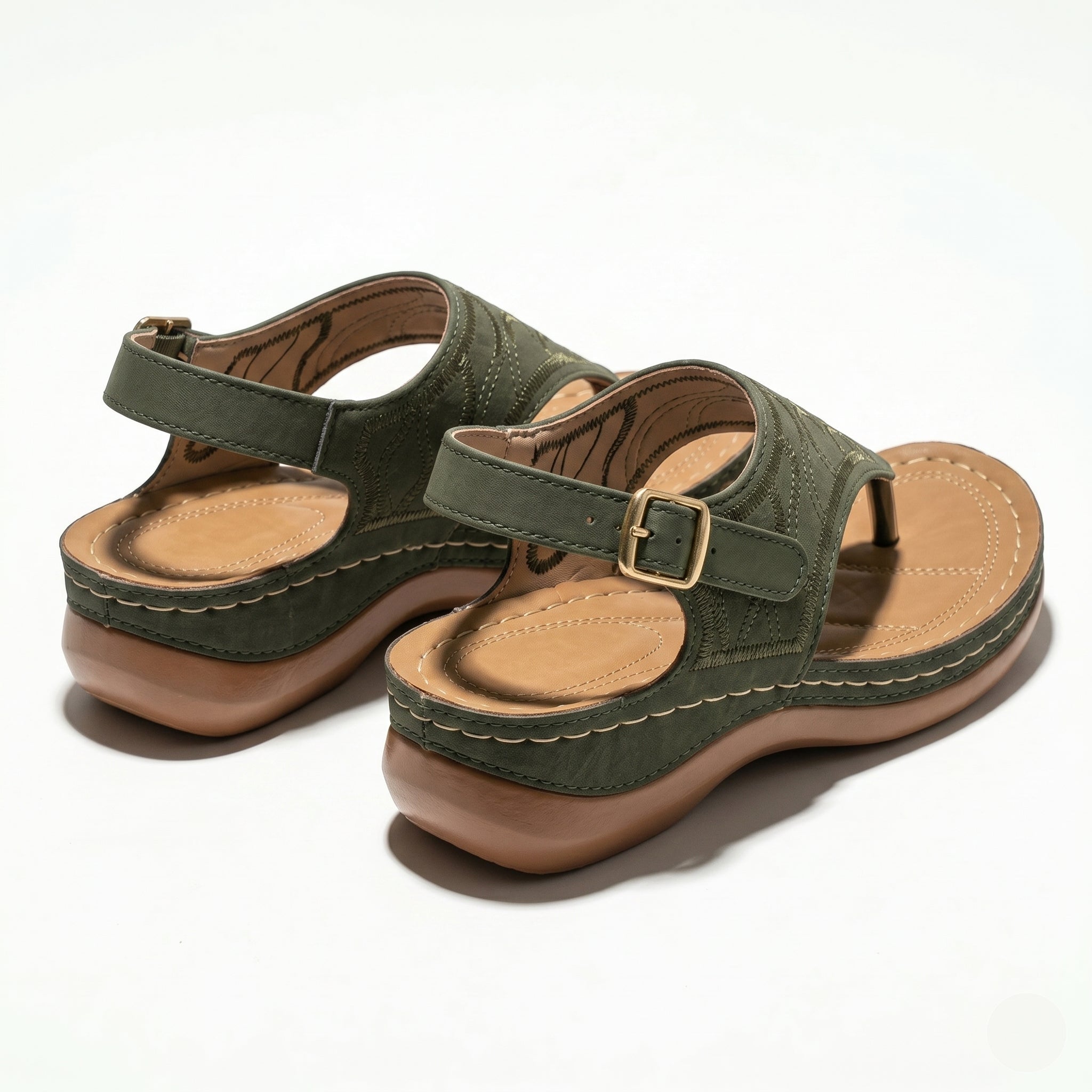 Elena - Women's Breathable Orthopaedic Sandals - Sandals - Army Green - Taylor & Bennett