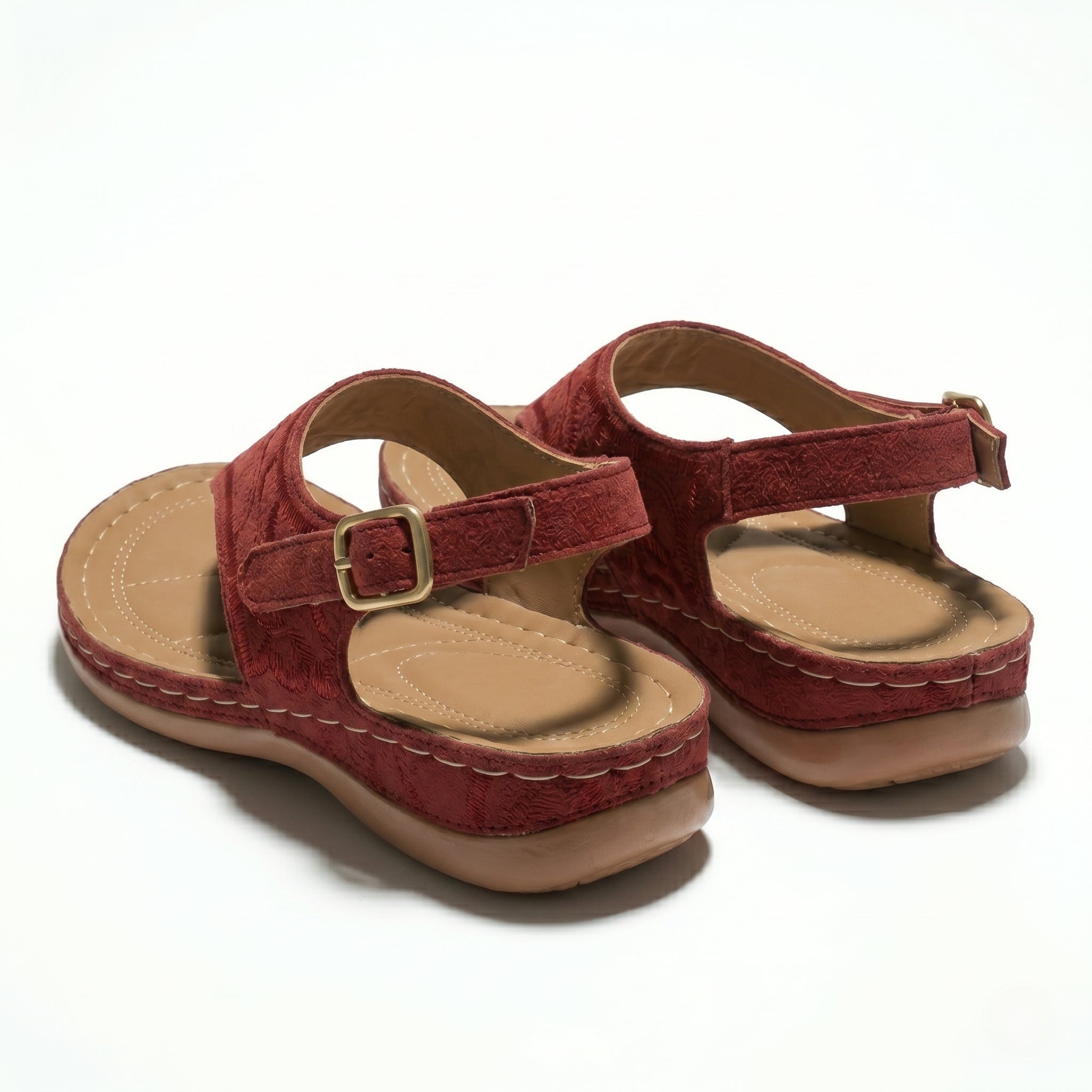 Elena - Women's Breathable Orthopaedic Sandals - Sandals - Red - Taylor & Bennett
