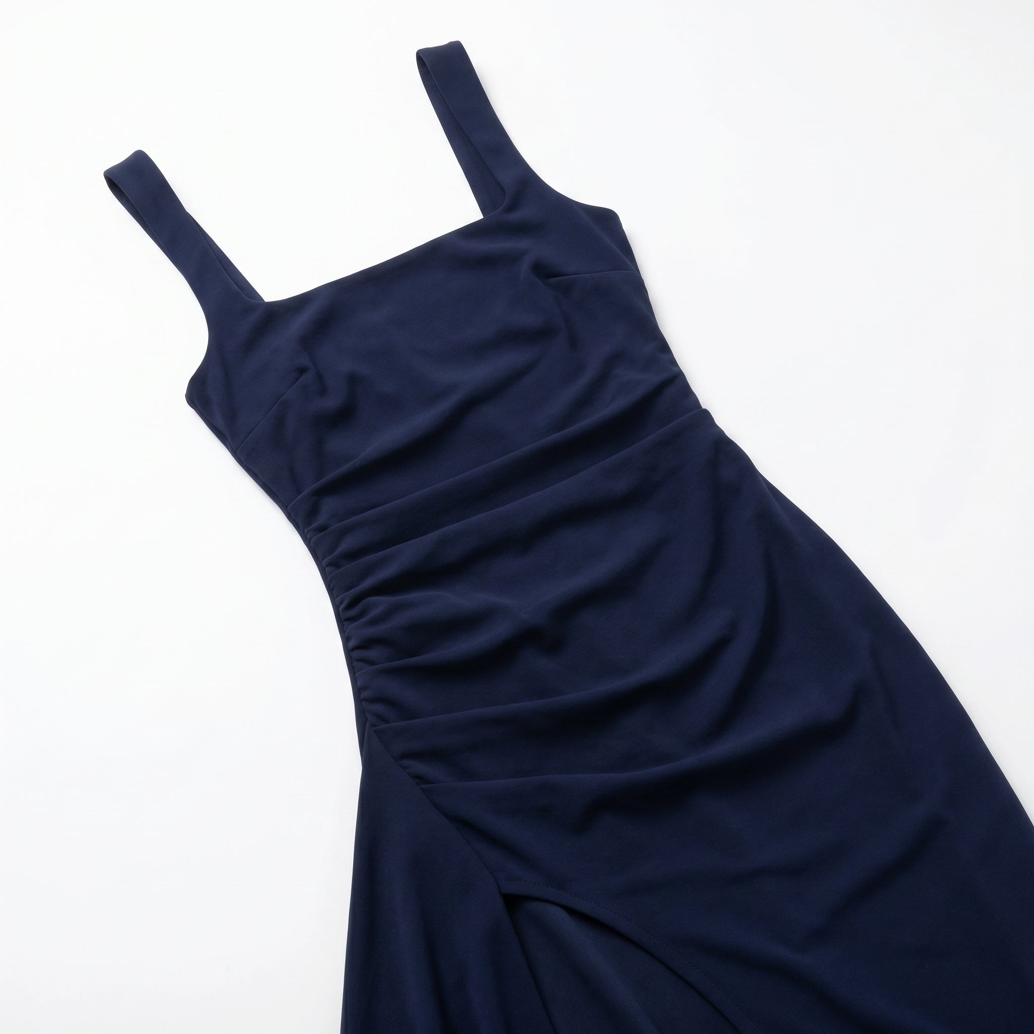 Elena - Women's Elegant Maxi Dress with High Slit - Maxi Dress - Navy Blue - Taylor & Bennett