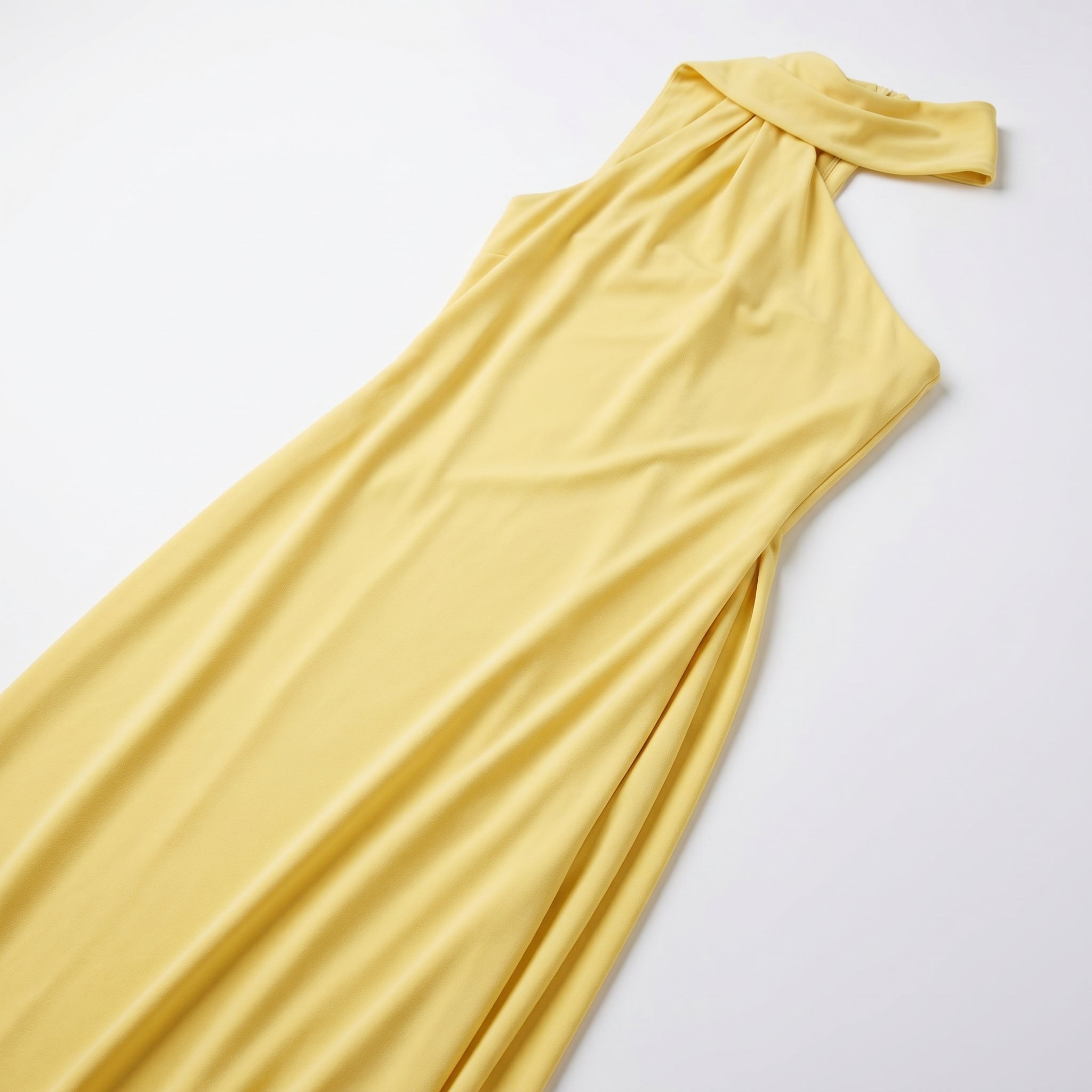 Elena - Women's Elegant Wedding Guest Backless Maxi Dress - Dress - Light Yellow - Taylor & Bennett