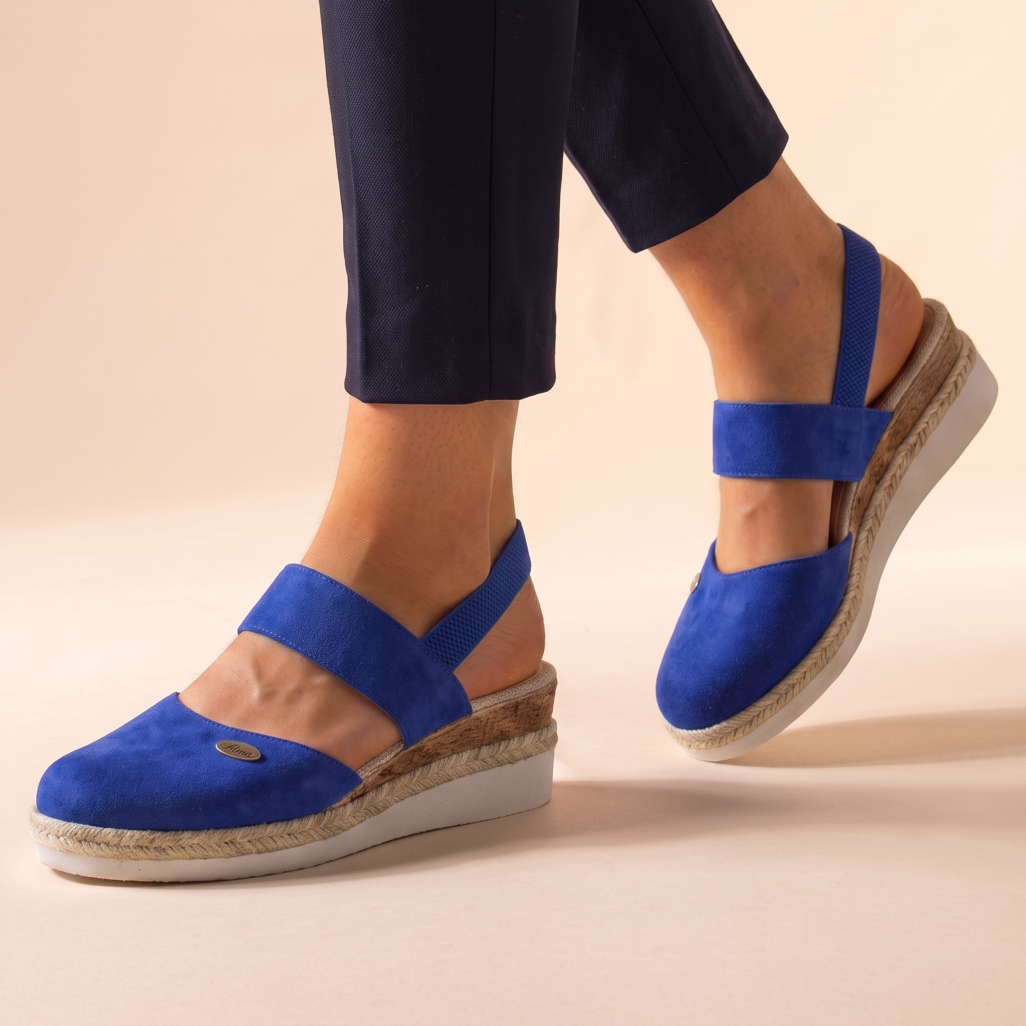 Eloise - Women's Espadrille Wedge Slingback Sandals - Sandals - Blue - Taylor & Bennett