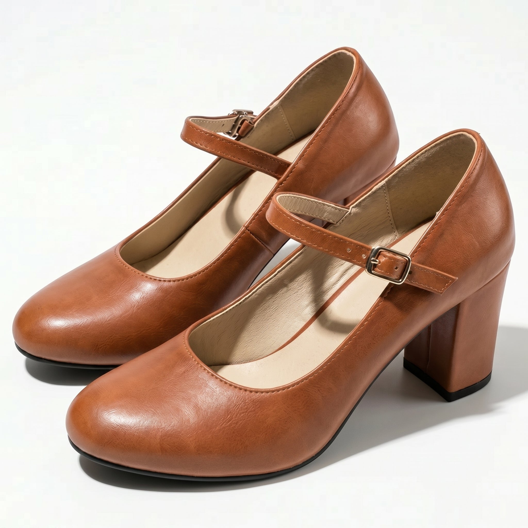 Emma - Women's Block Heel Strap Sandals - Sandal - Brown - Taylor & Bennett