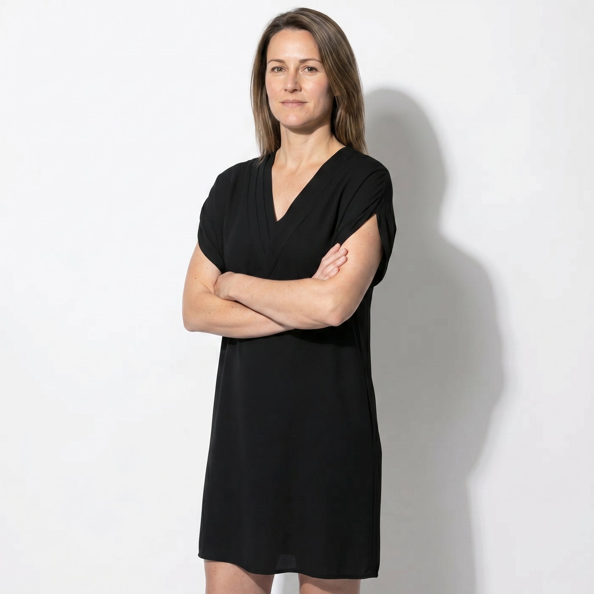Emma - Women's Relaxed Fit Mini Dress - Dress - Black - Taylor & Bennett
