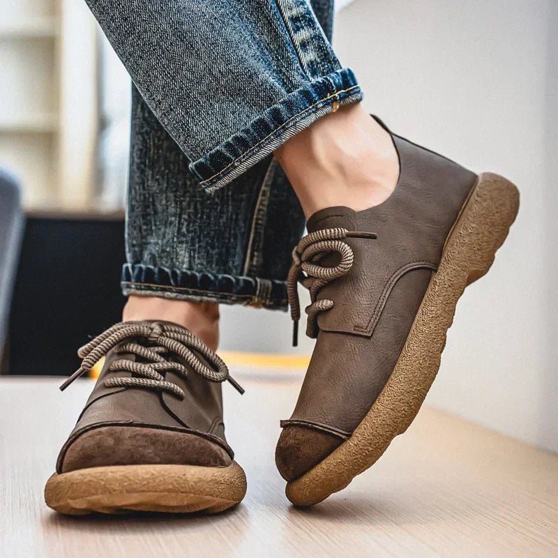 Fletcher - Men's Round Toe Lace - Up Shoes - Shoes - Brown - Taylor & Bennett