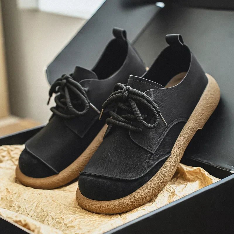 Fletcher - Men's Round Toe Lace - Up Shoes - Shoes - Black - Taylor & Bennett
