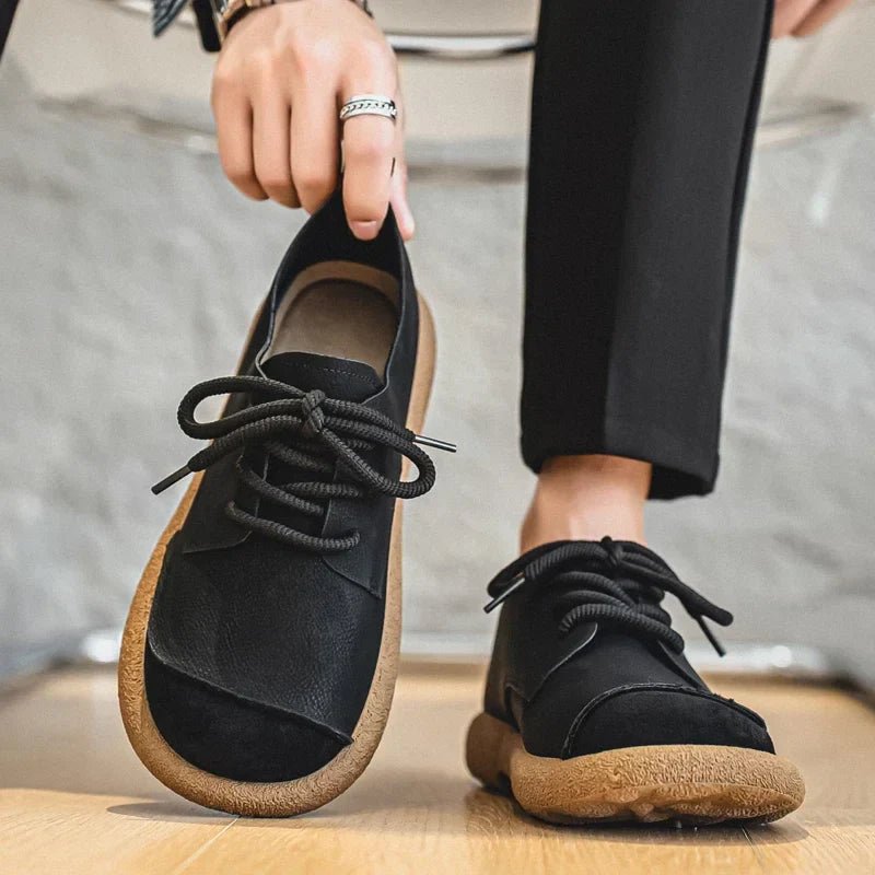 Fletcher - Men's Round Toe Lace - Up Shoes - Shoes - Black - Taylor & Bennett