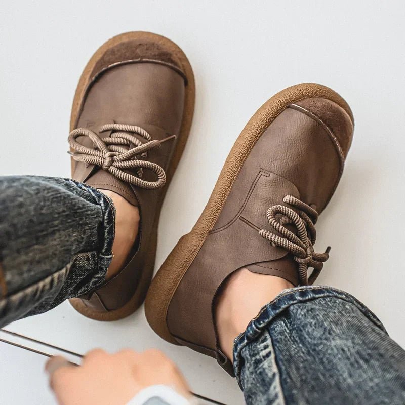 Fletcher - Men's Round Toe Lace - Up Shoes - Shoes - Brown - Taylor & Bennett