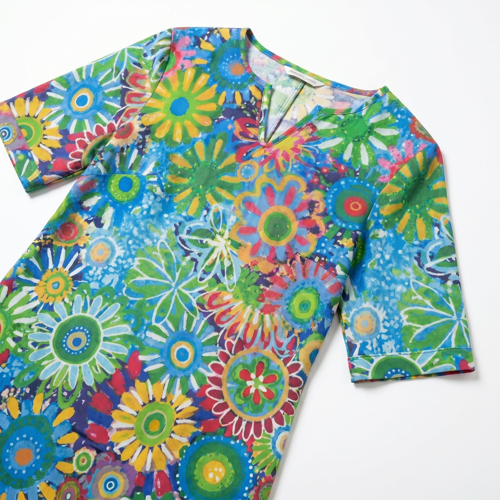 Florence - Women's Floral V - Neck Summer Mini Dress - Women Dress - Green - Taylor & Bennett