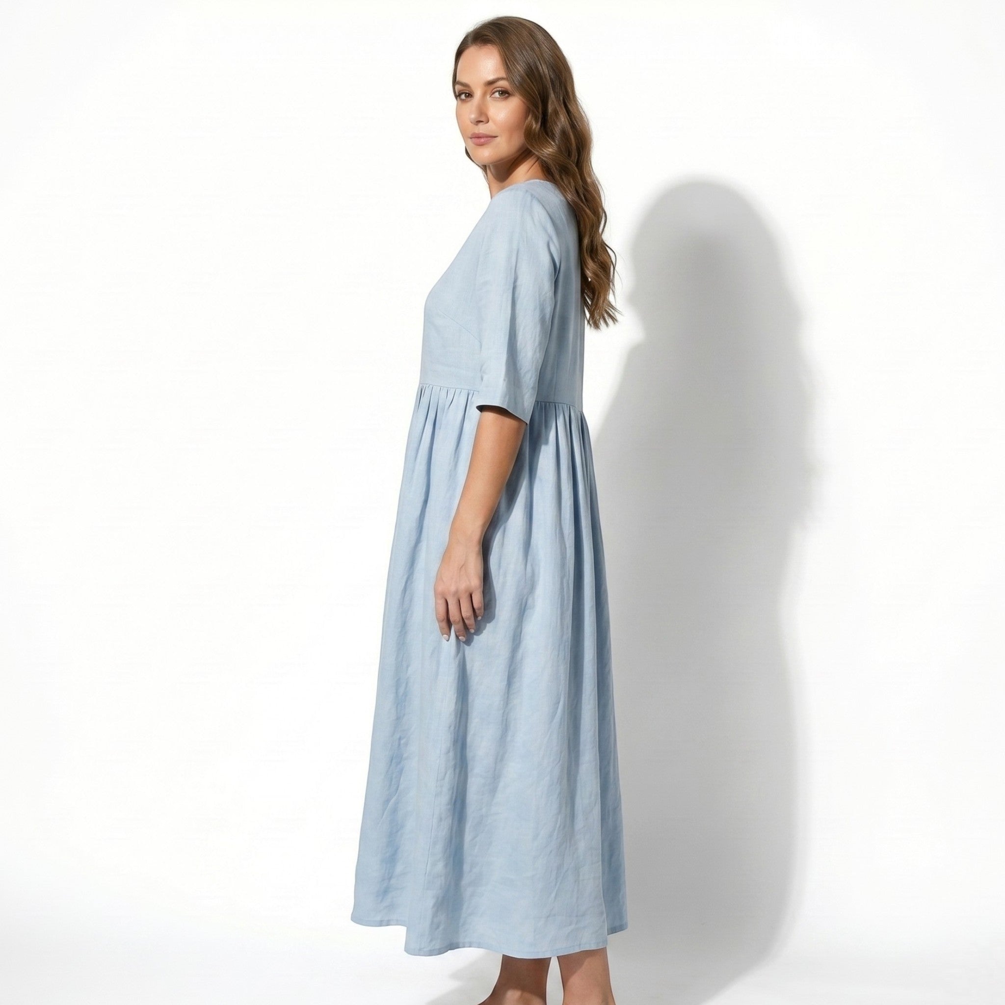 Florence - Women's Summer Casual Maxi Dress - Dress - Light Blue - Taylor & Bennett