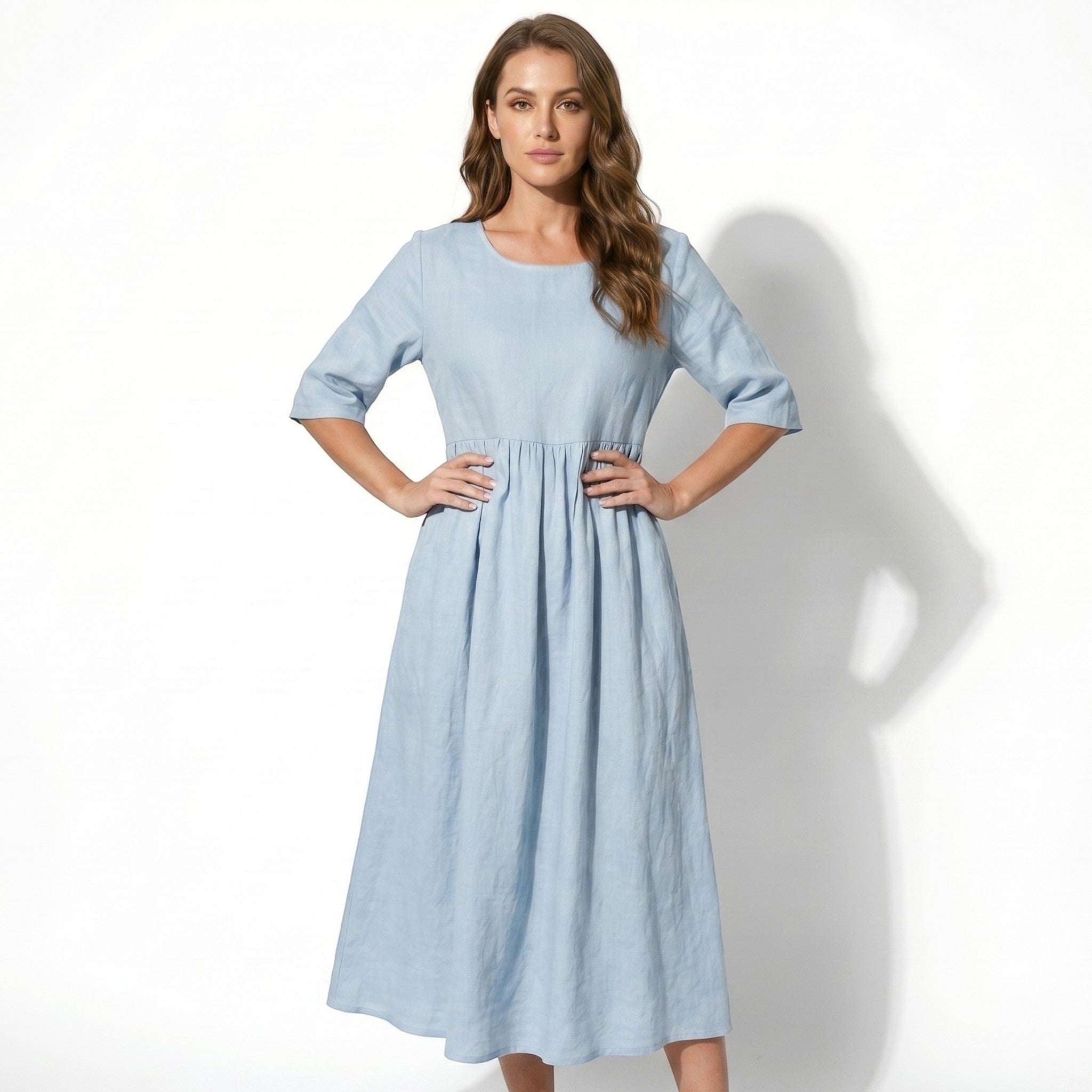 Florence - Women's Summer Casual Maxi Dress - Dress - Light Blue - Taylor & Bennett