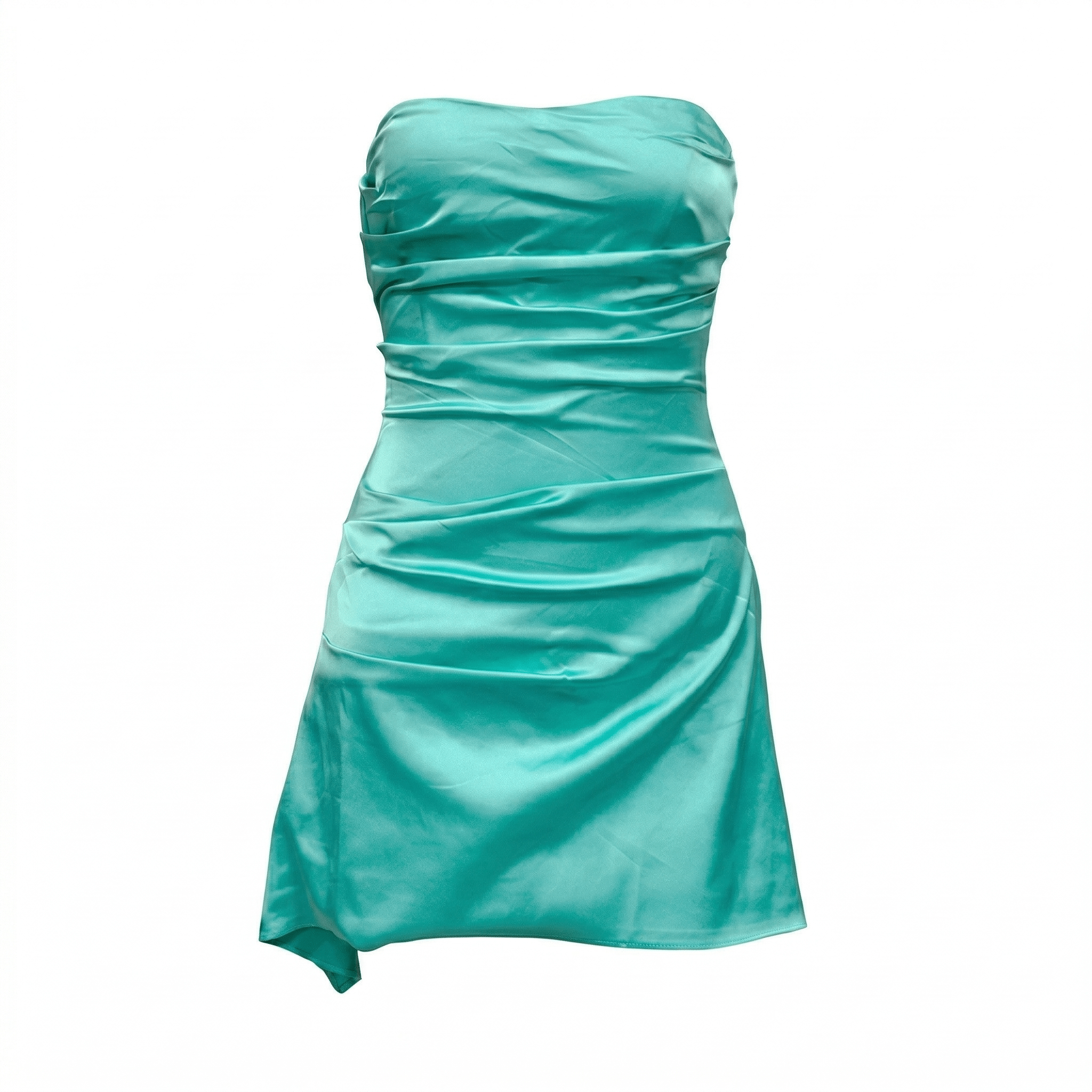 Freya - Women's Elegant Ruched Party Mini Dress - Dress - Turquoise - Taylor & Bennett