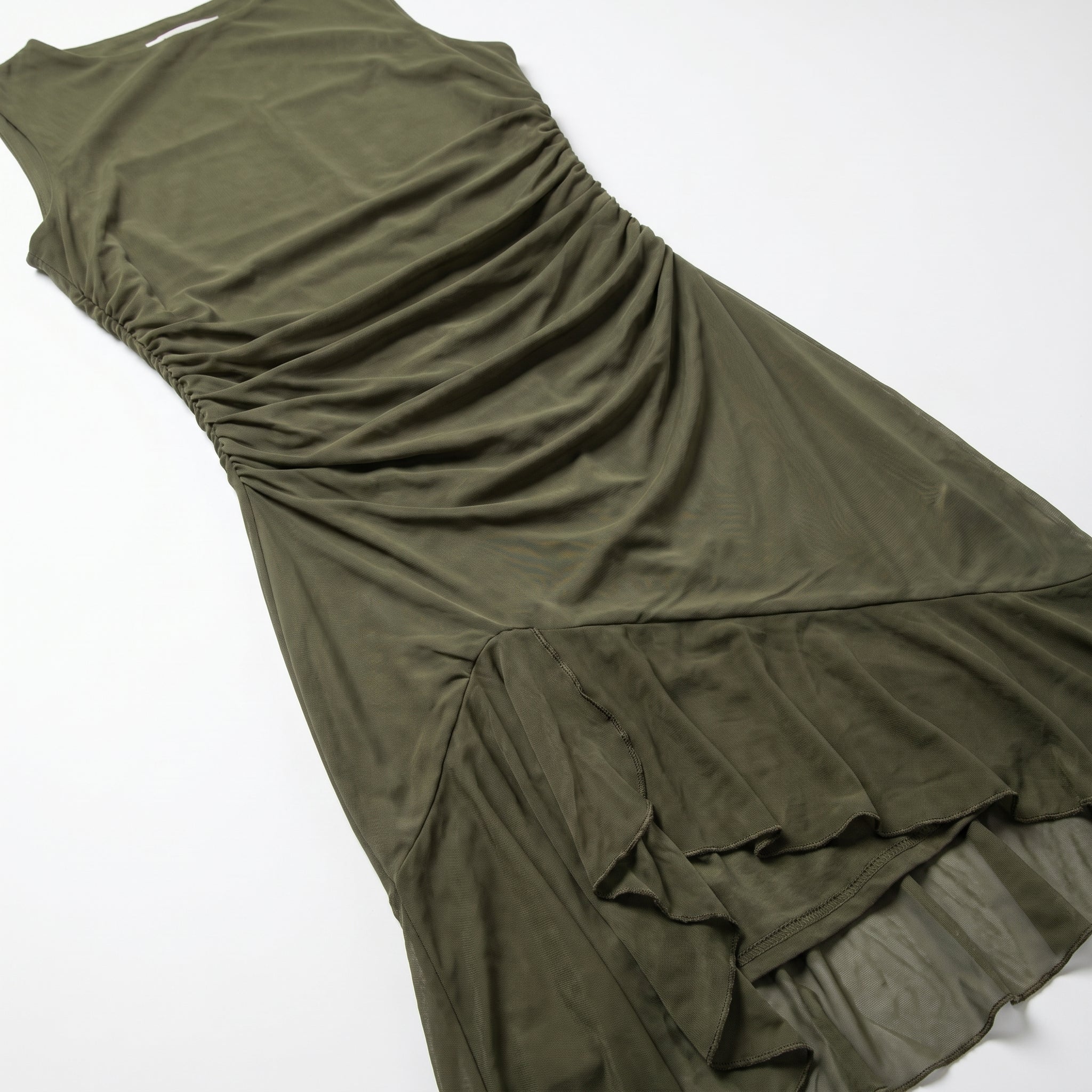Freya - Women's Ruched Sleeveless Party Midi Dress - Midi Dresses - Green - Taylor & Bennett