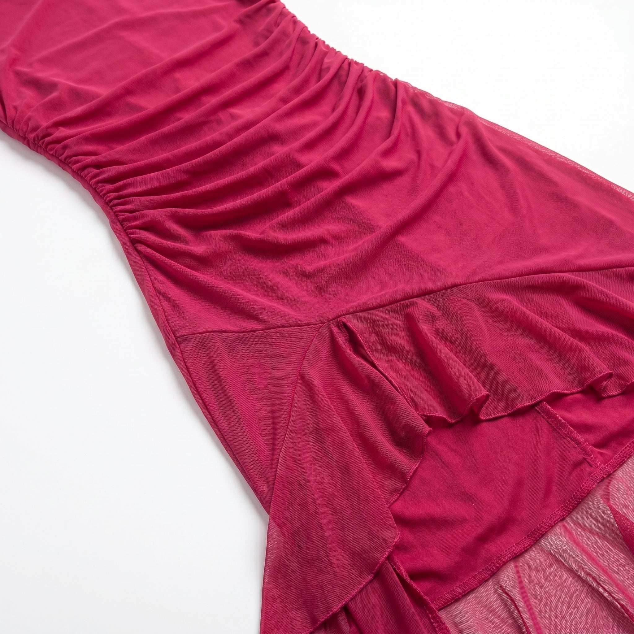 Freya - Women's Ruched Sleeveless Party Midi Dress - Midi Dresses - Pink - Taylor & Bennett