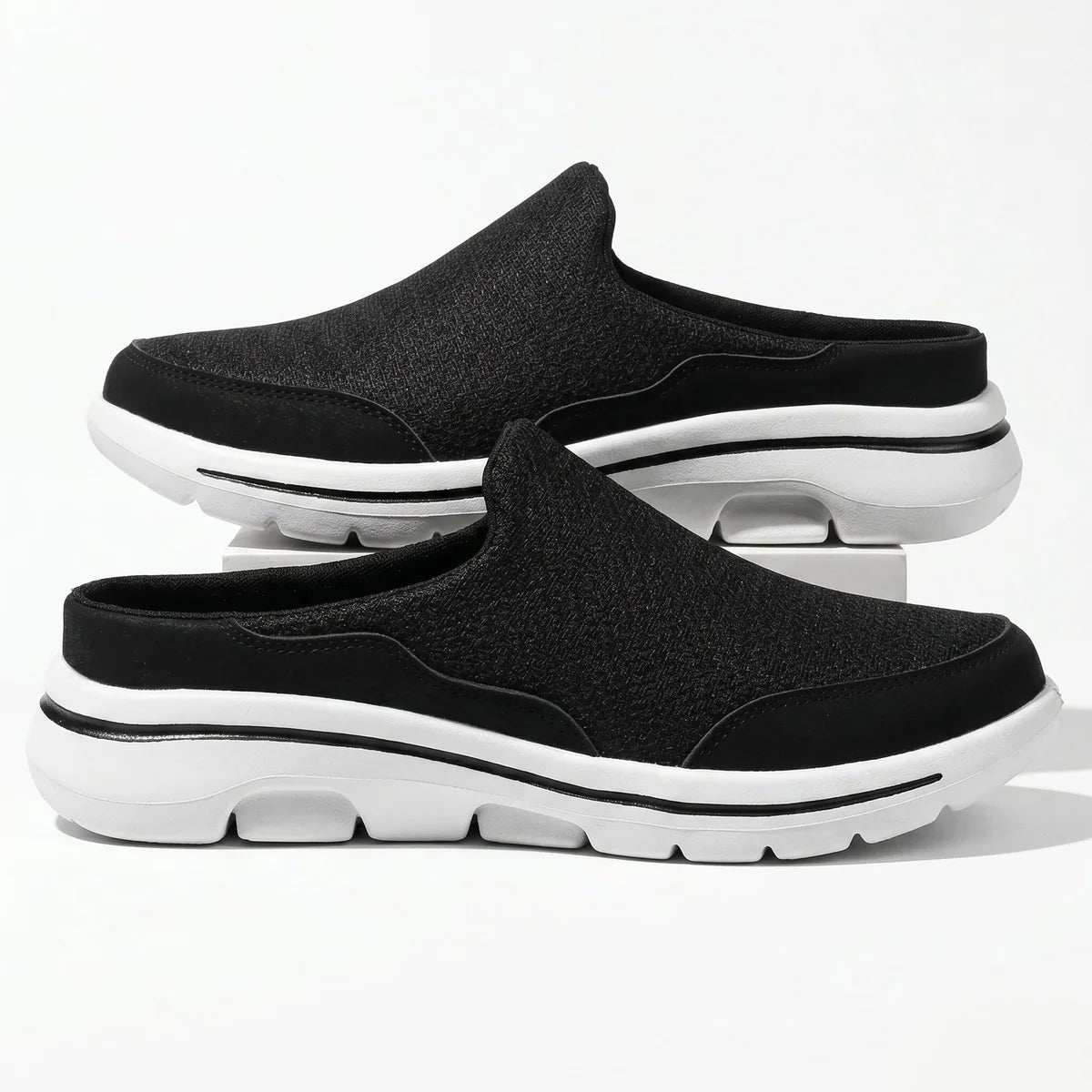 George - Men's Breathable Orthopaedic Mules - Shoes - Black - Taylor & Bennett