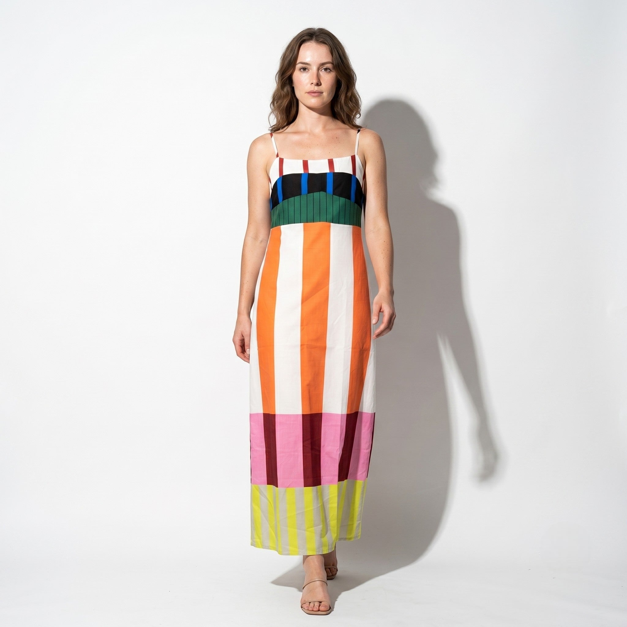 Georgia - Women's Summer Colour Block Midi Dress - Maxi Dress - Multicolour - Taylor & Bennett