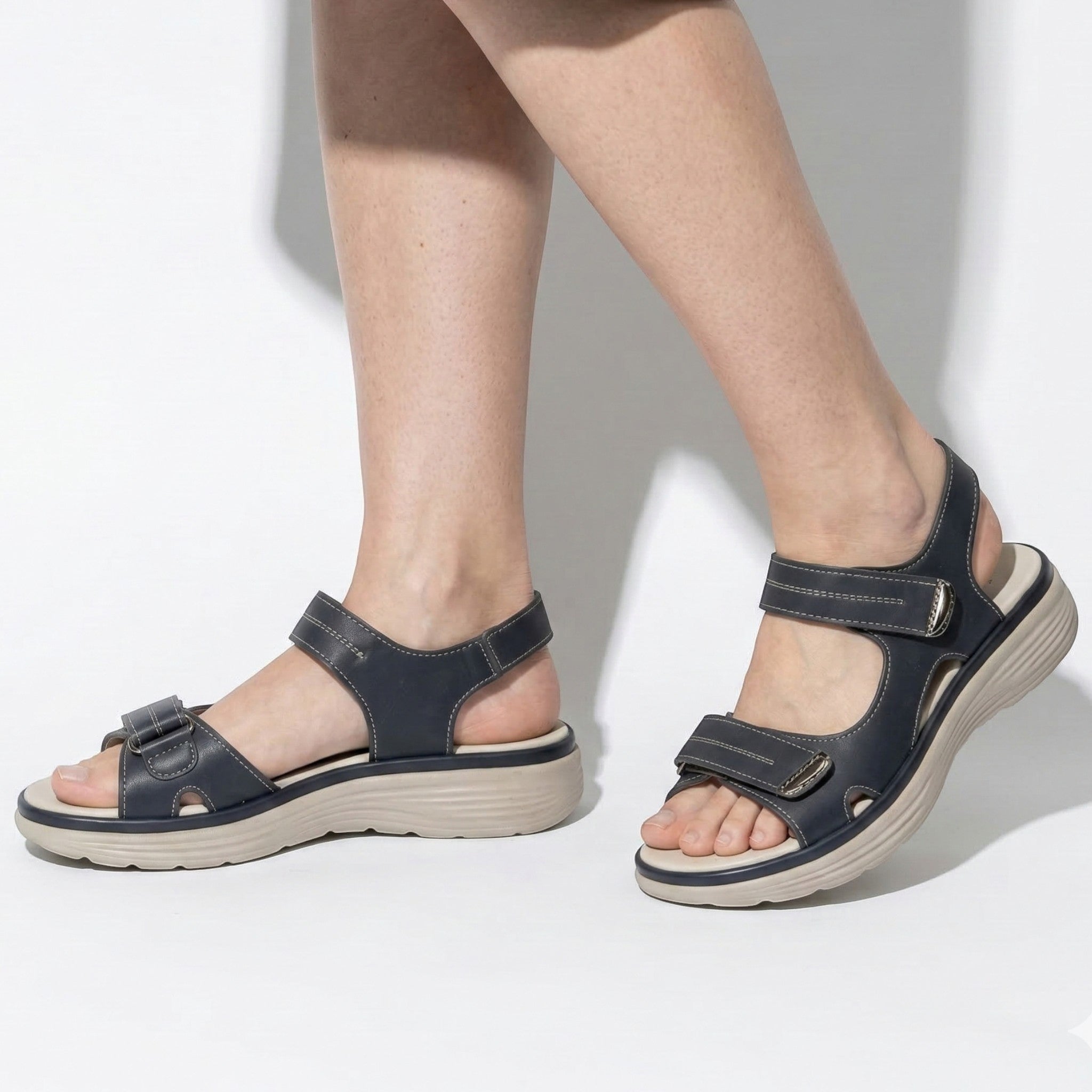Grace - Women's Adjustable Walking Sandals with Cushioned Sole - Sandal - Blue - Taylor & Bennett