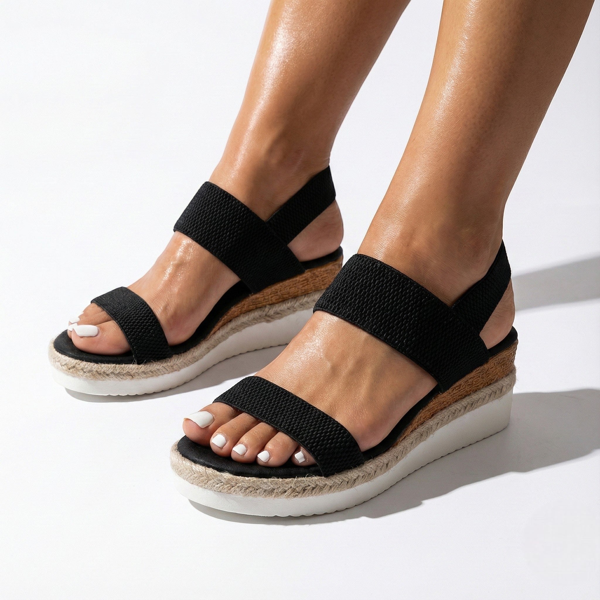 Grace - Women's Casual Slip - On Sandals with Cushioned Sole - Shoes - Black - Taylor & Bennett