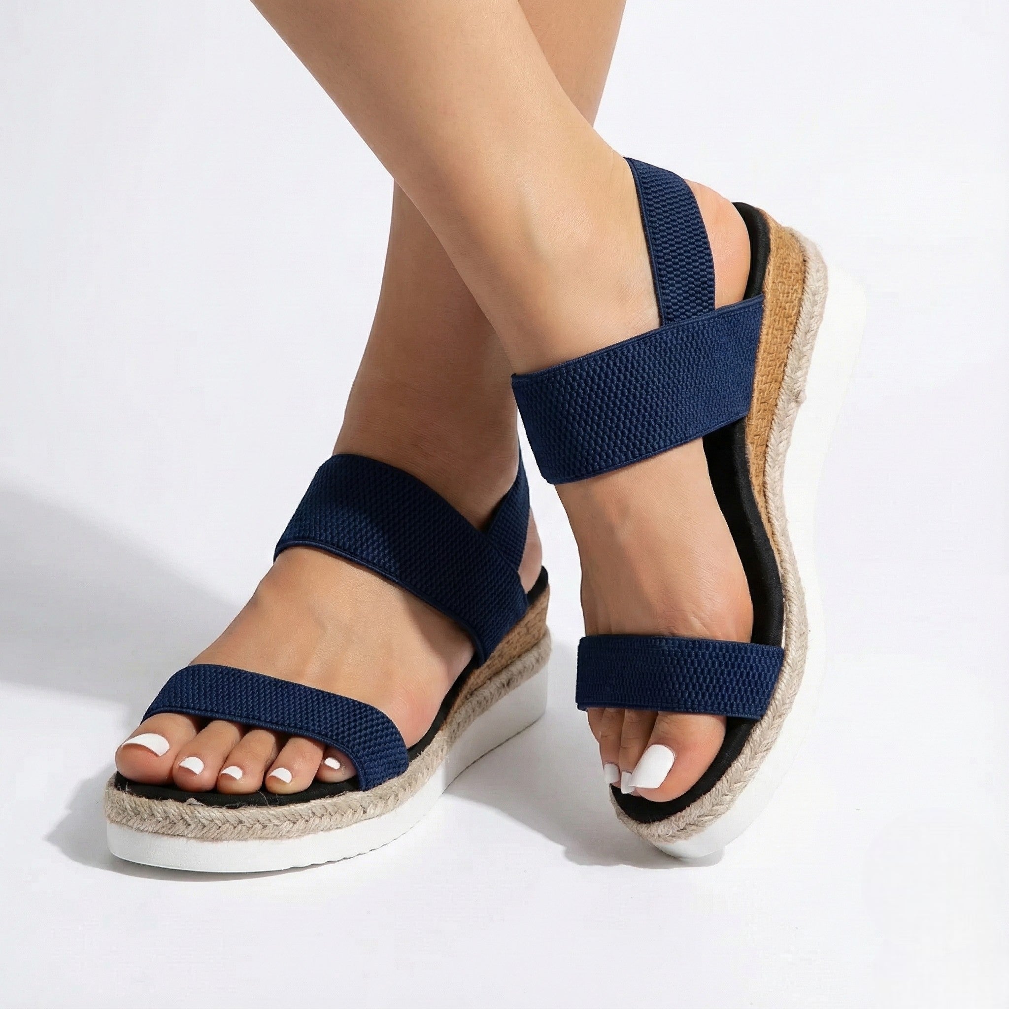 Grace - Women's Casual Slip - On Sandals with Cushioned Sole - Shoes - Blue - Taylor & Bennett