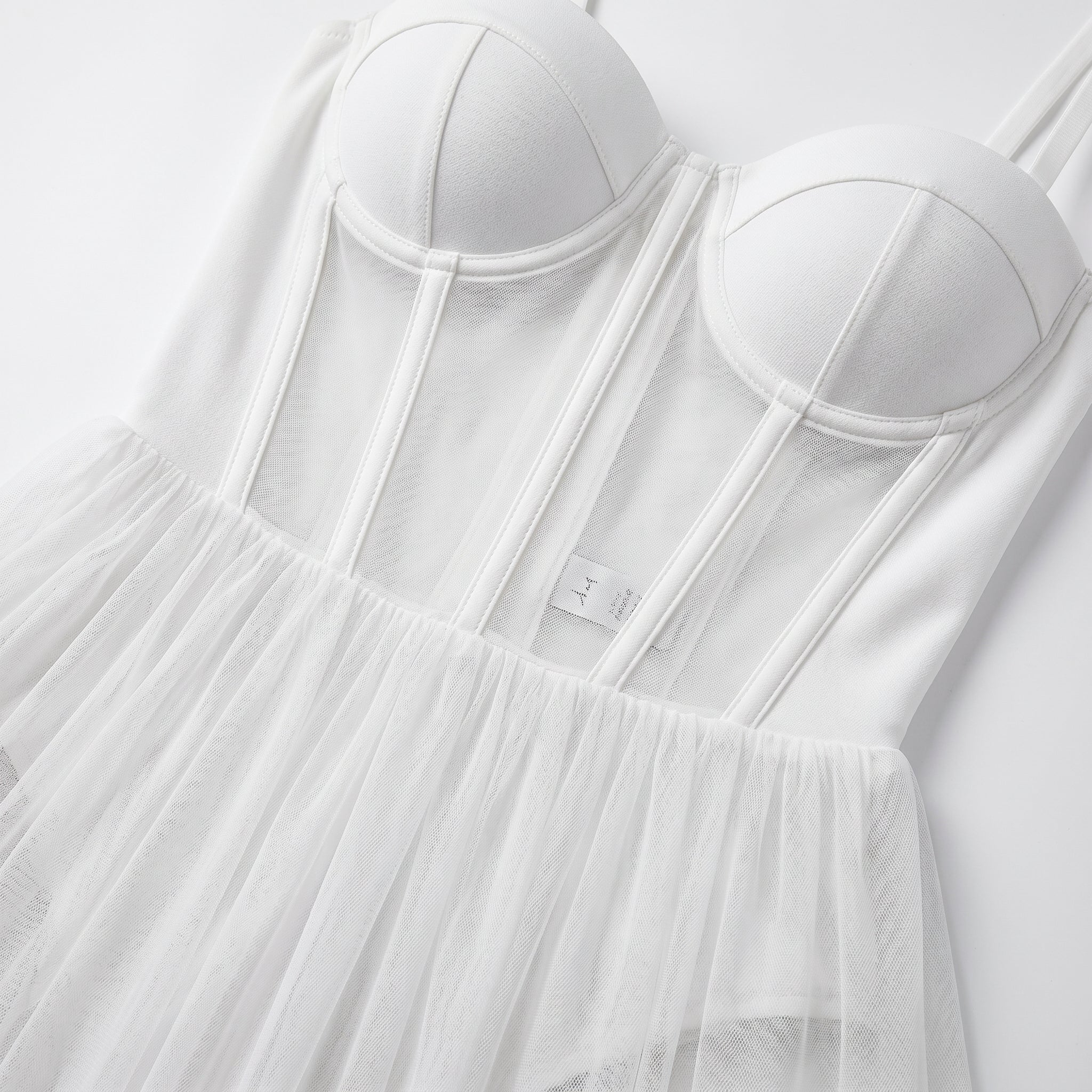 Grace - Women's Summer Sheer Corset Maxi Dress - Maxi Dress - White - Taylor & Bennett