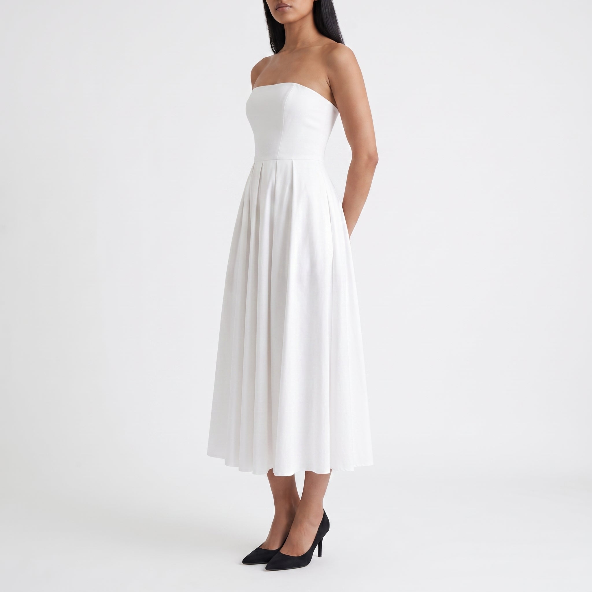 Grace - Women's Summer Strapless Corset Maxi Dress - Maxi Dress - White - Taylor & Bennett