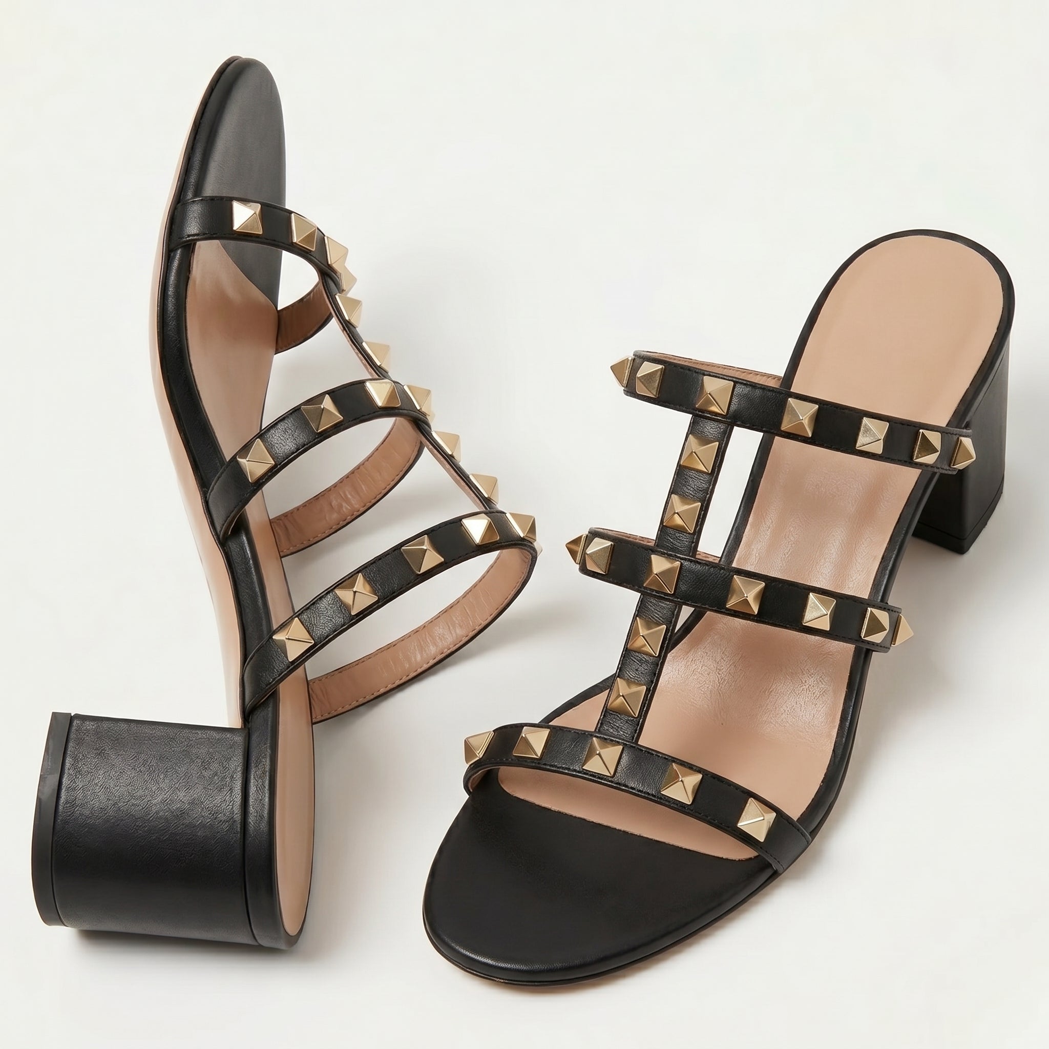 Harriet – Women's Elegant Block Heel Sandals - Sandals & Slides - Black - Taylor & Bennett