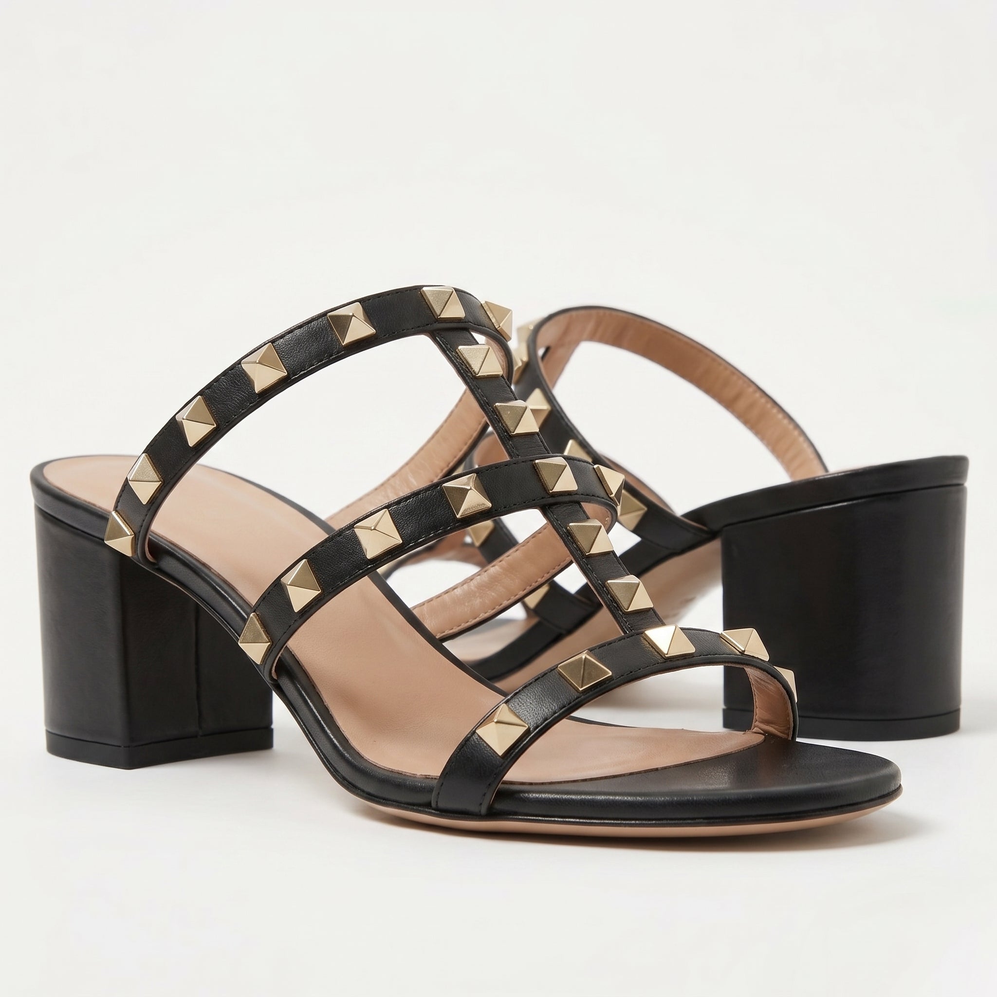 Harriet – Women's Elegant Block Heel Sandals - Sandals & Slides - Black - Taylor & Bennett