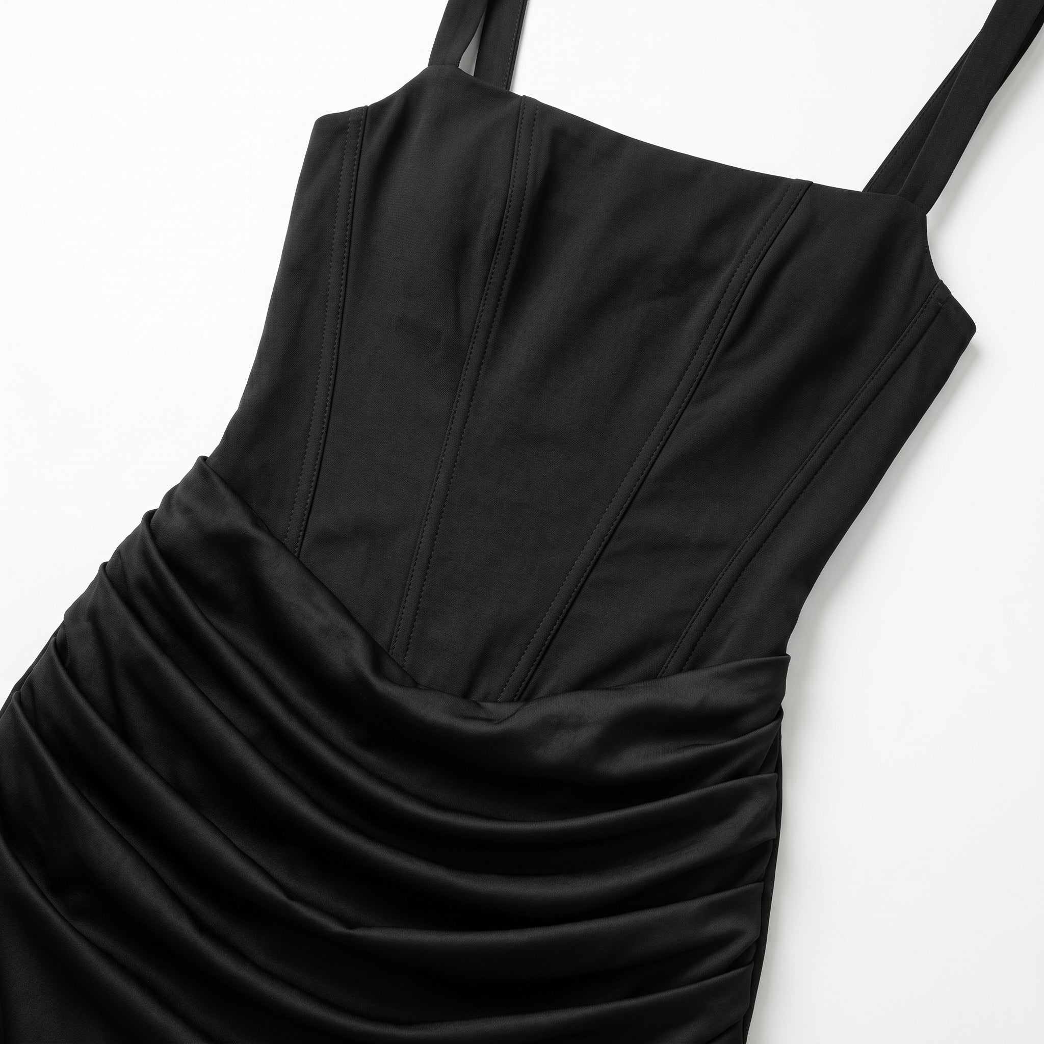 Harriet - Women's Party Ruched Mini Dress - Mini Dress - Black - Taylor & Bennett